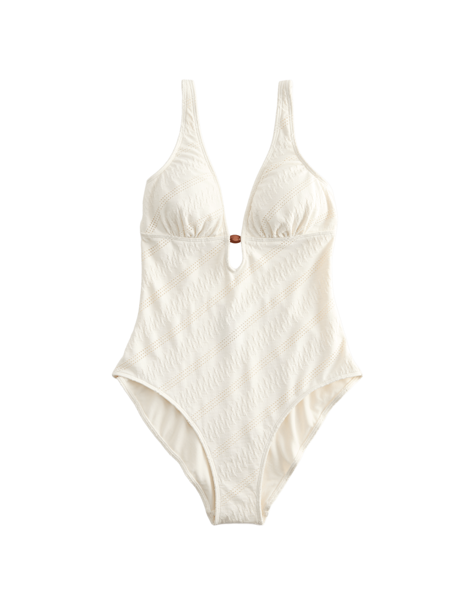 Textured Padded Bead Detail Plunge Swimsuit - image 3