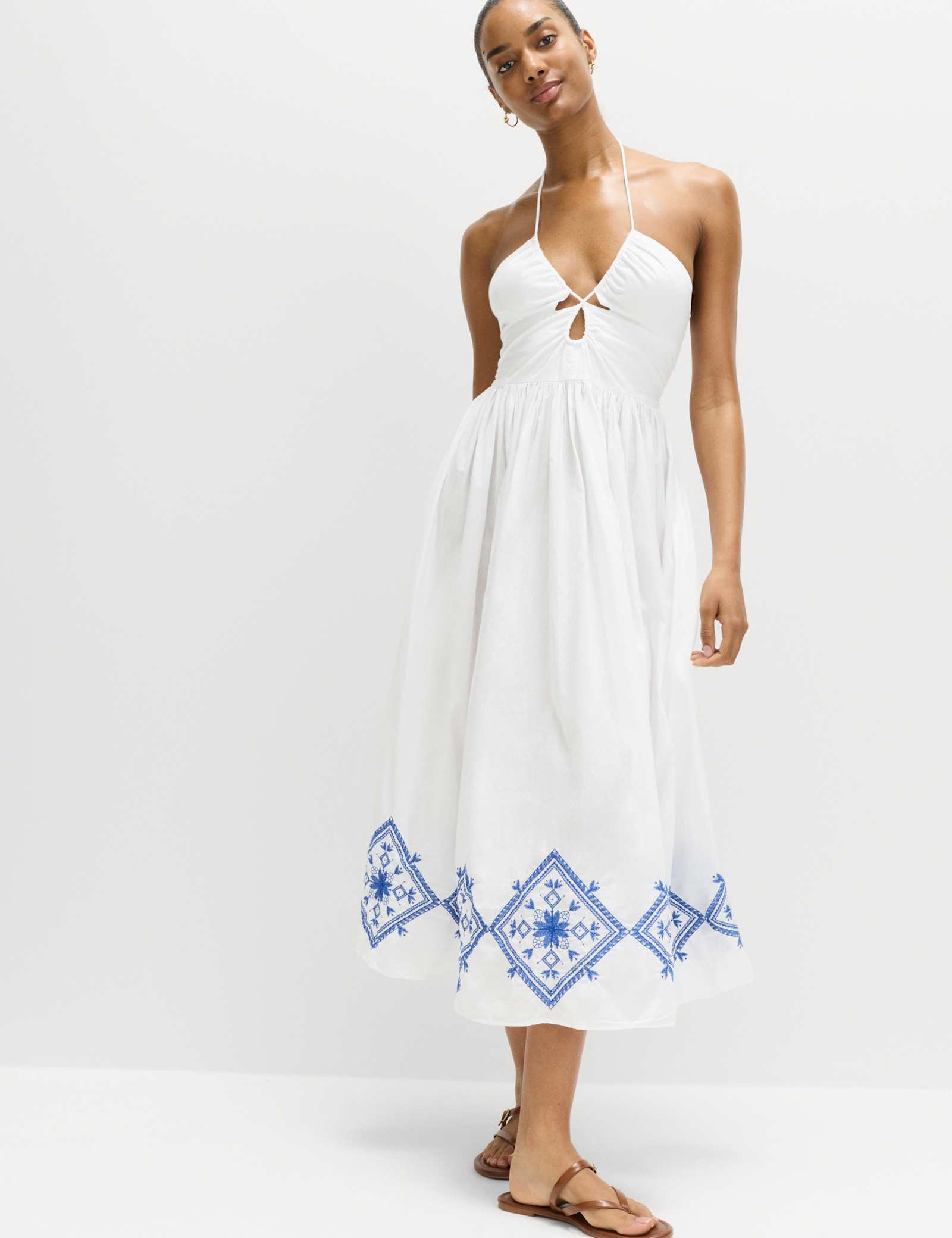 Cutout Embroidered Midaxi Beach Dress - image 2