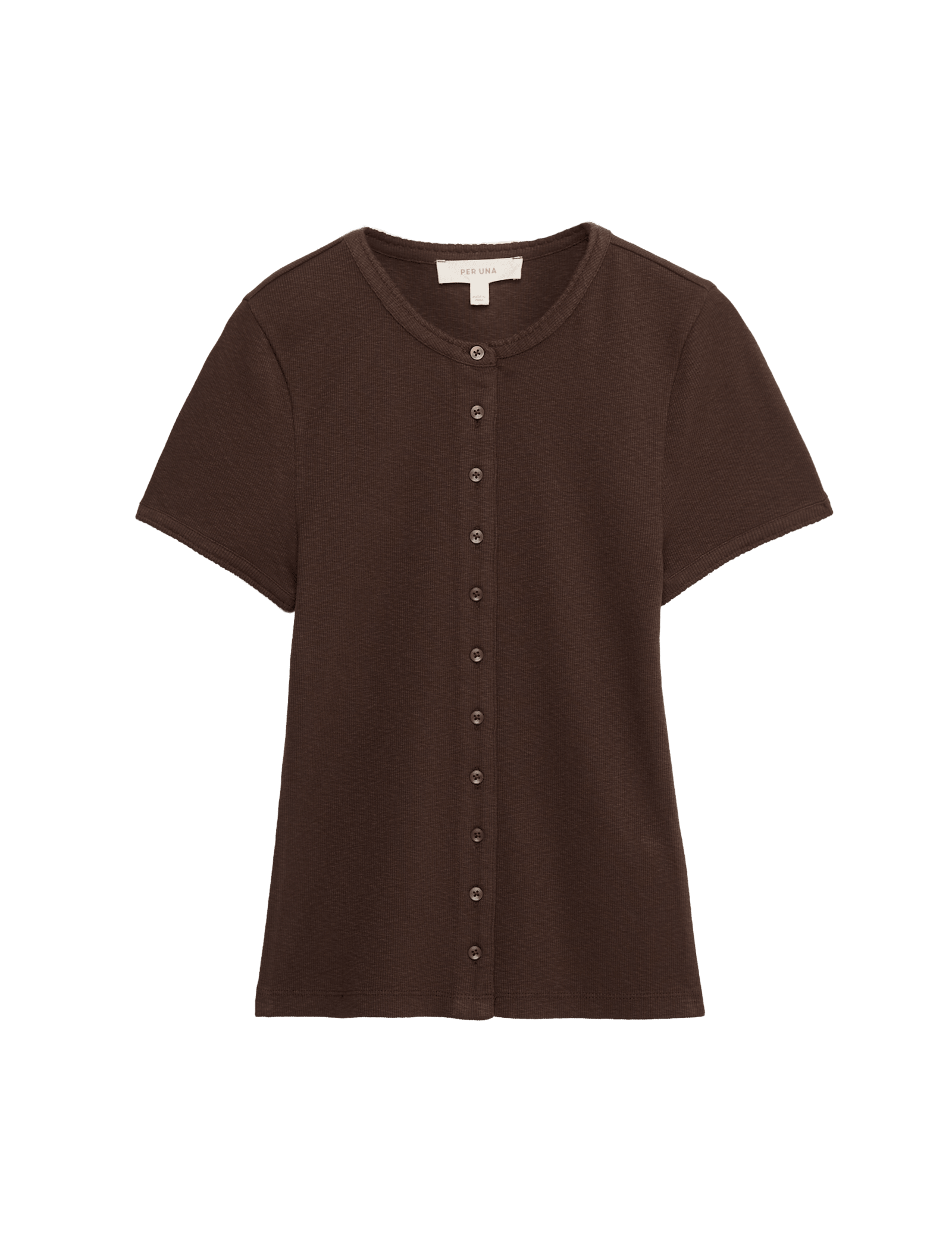 Cotton Rich Ribbed Button Front Top - image 5