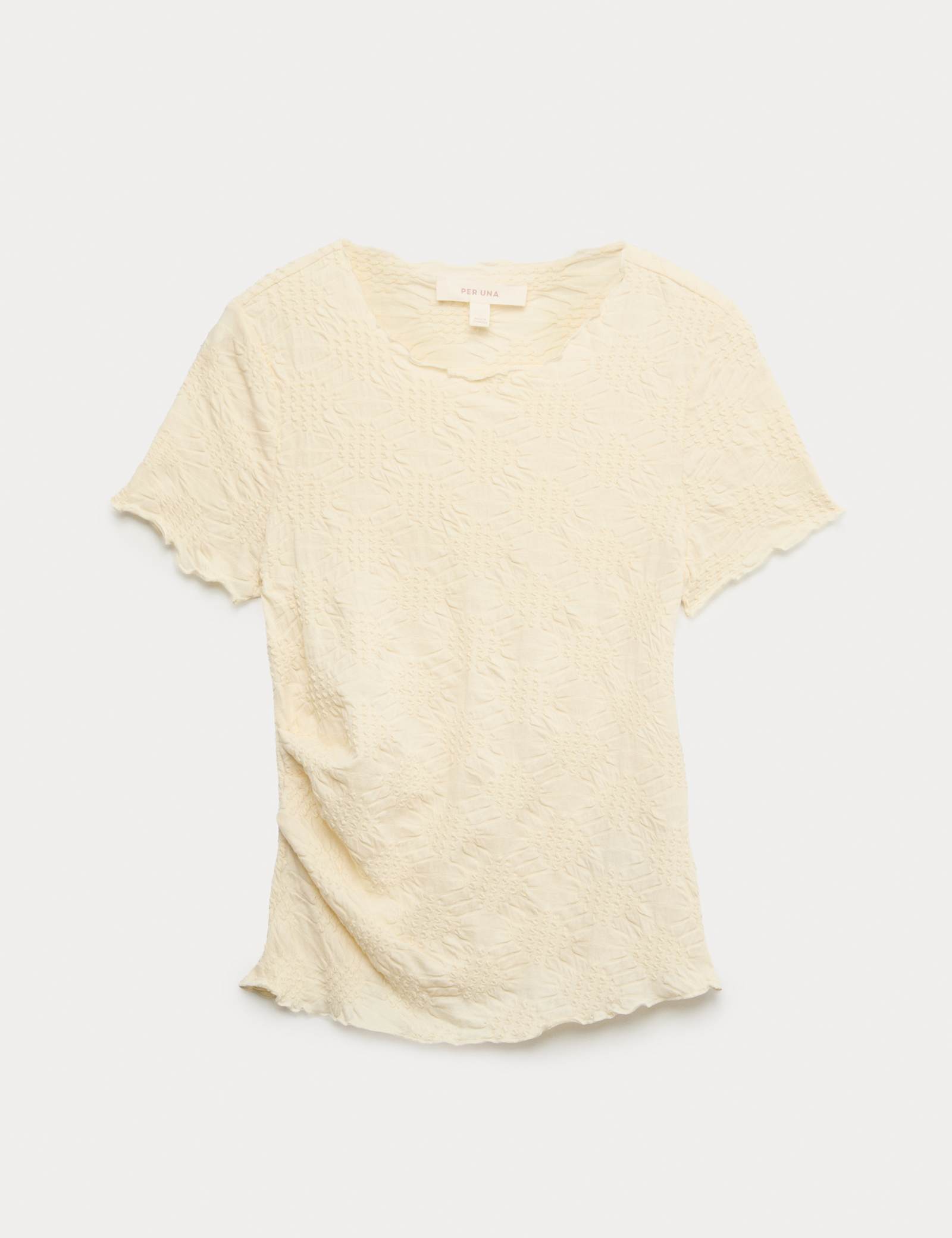 Cotton Rich Jersey Textured Relaxed Short Sleeve Top - image 1