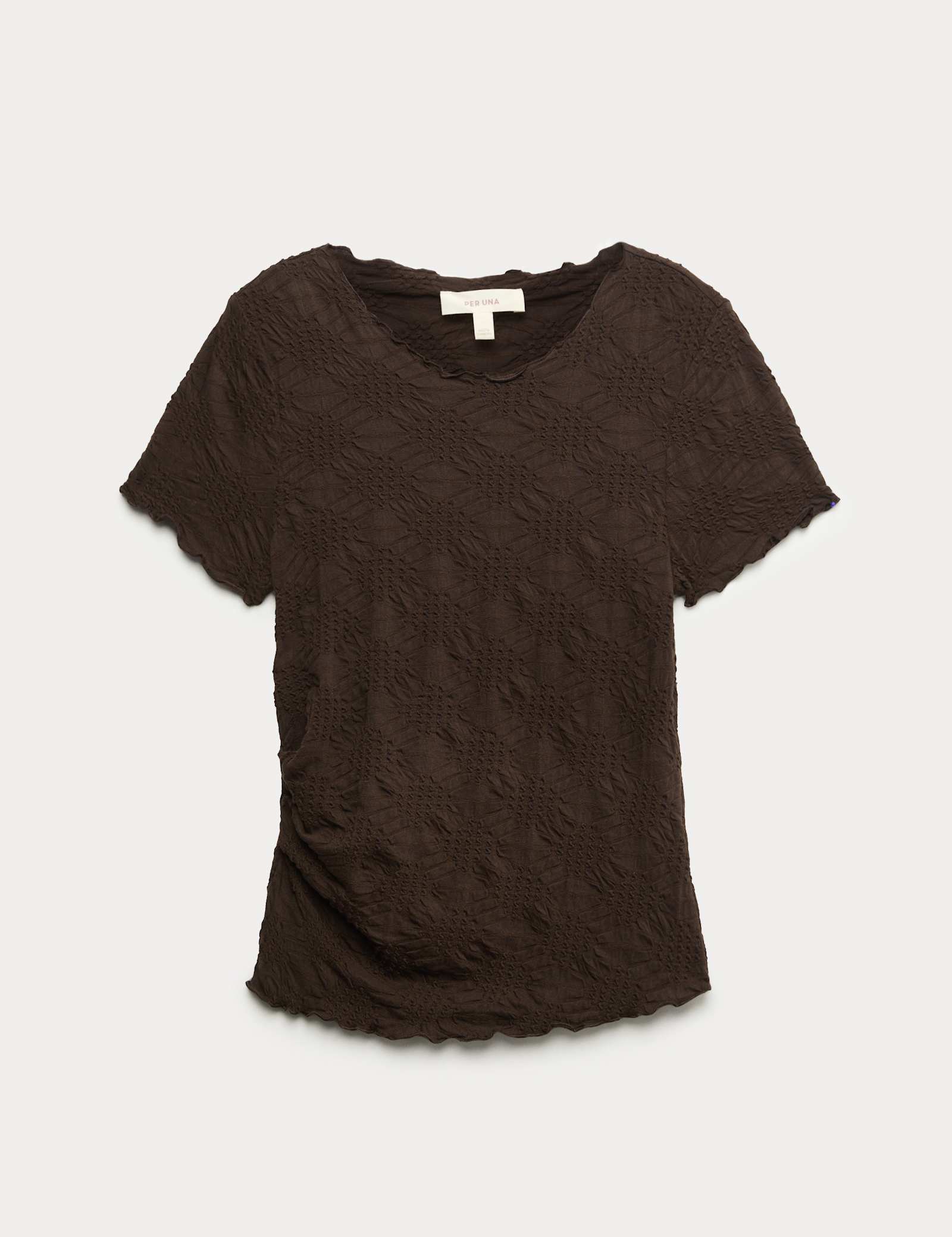 Cotton Rich Jersey Textured Relaxed Short Sleeve Top - image 2