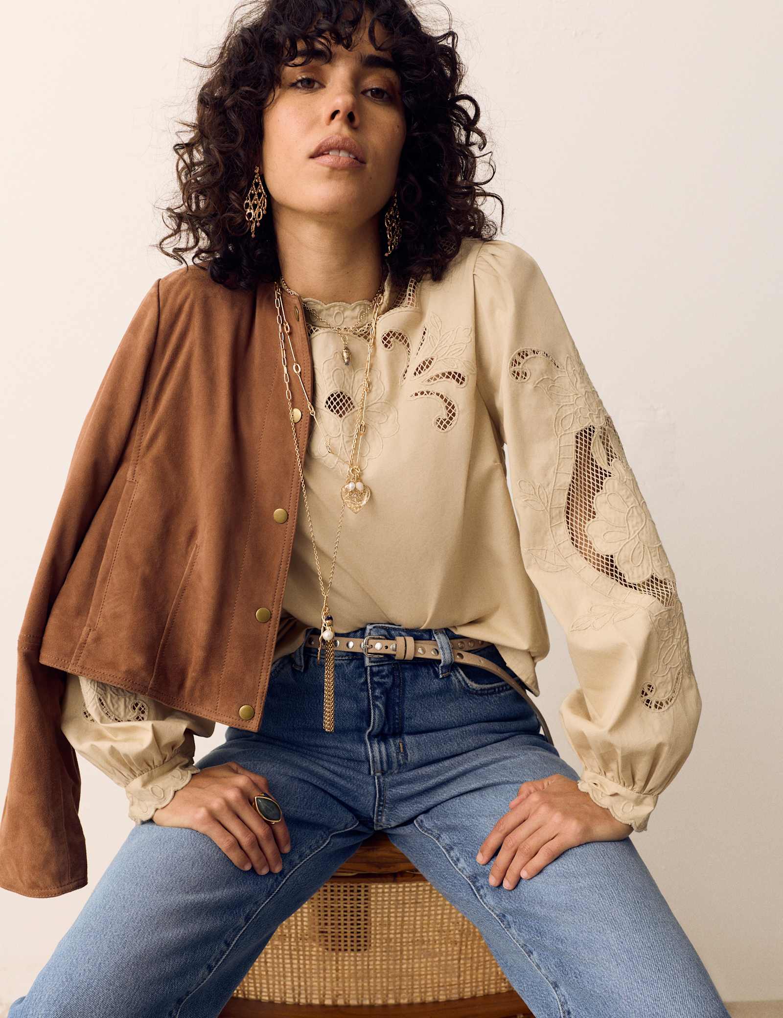 Pure Cotton Embroidered Blouse - image 2
