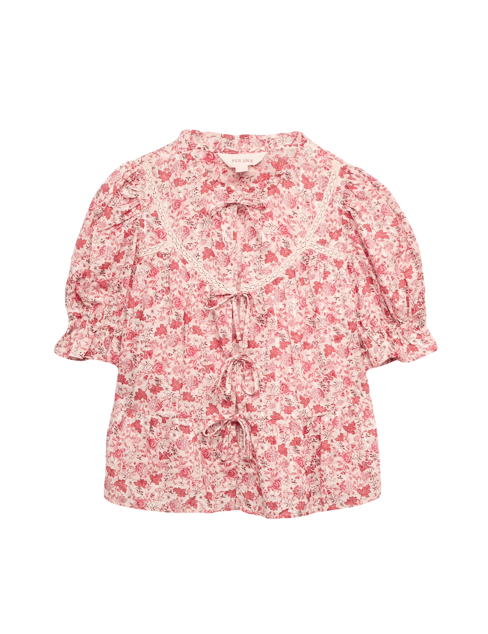 Cotton Rich Printed Tie Front Blouse - image 3