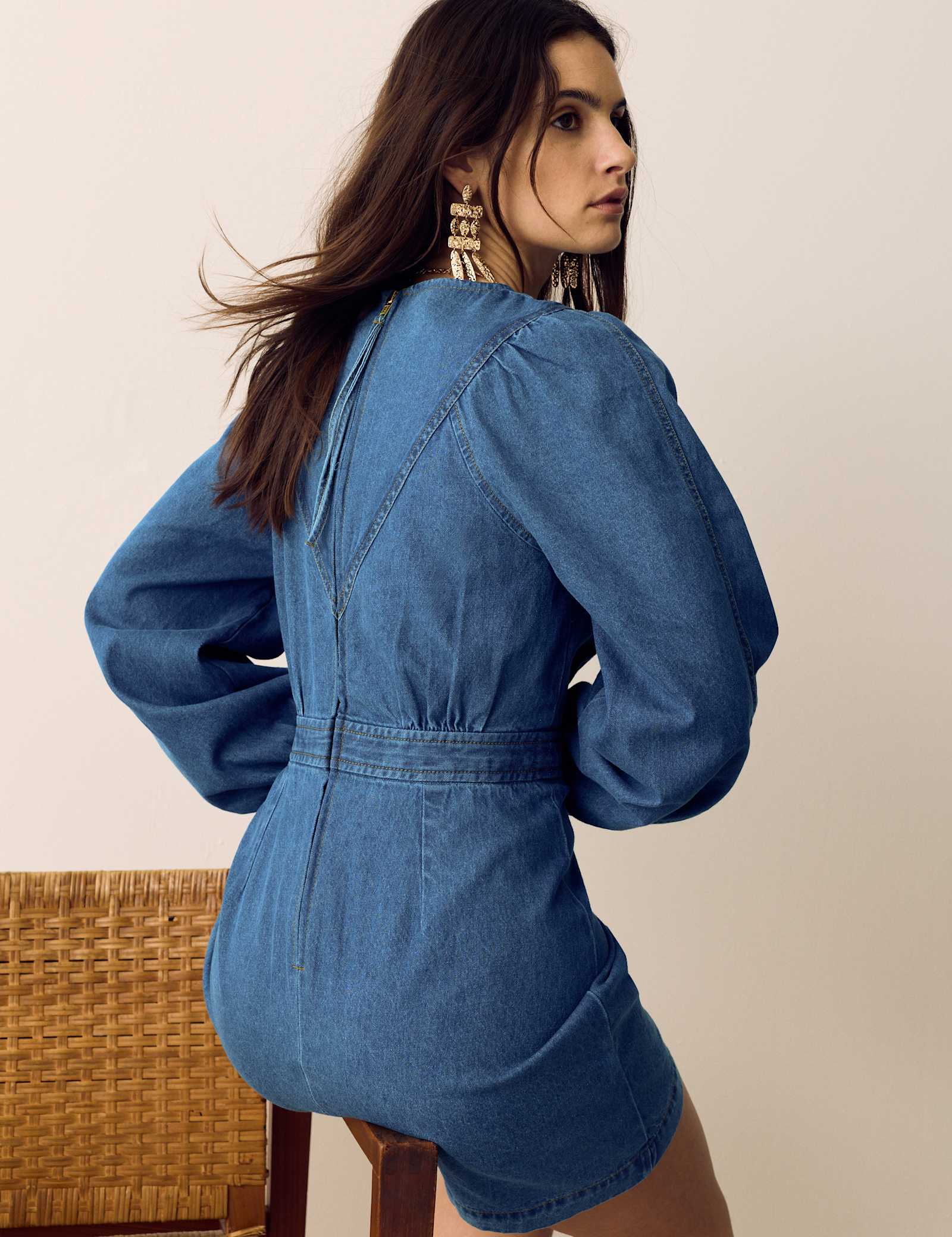 Pure Cotton Denim Mini Waisted Dress - image 5