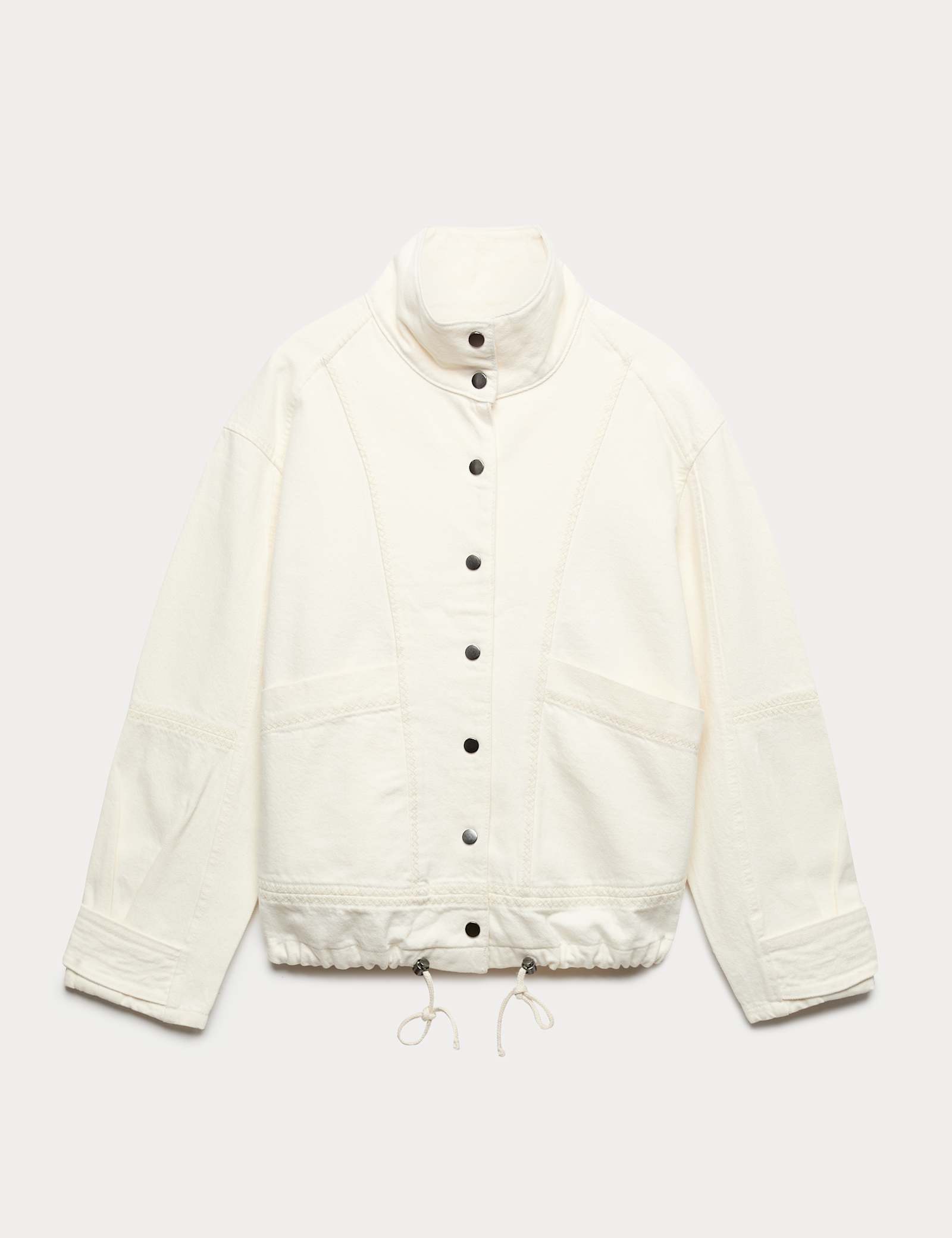 Denim Cross Stitch Casual Utility Jacket - image 1