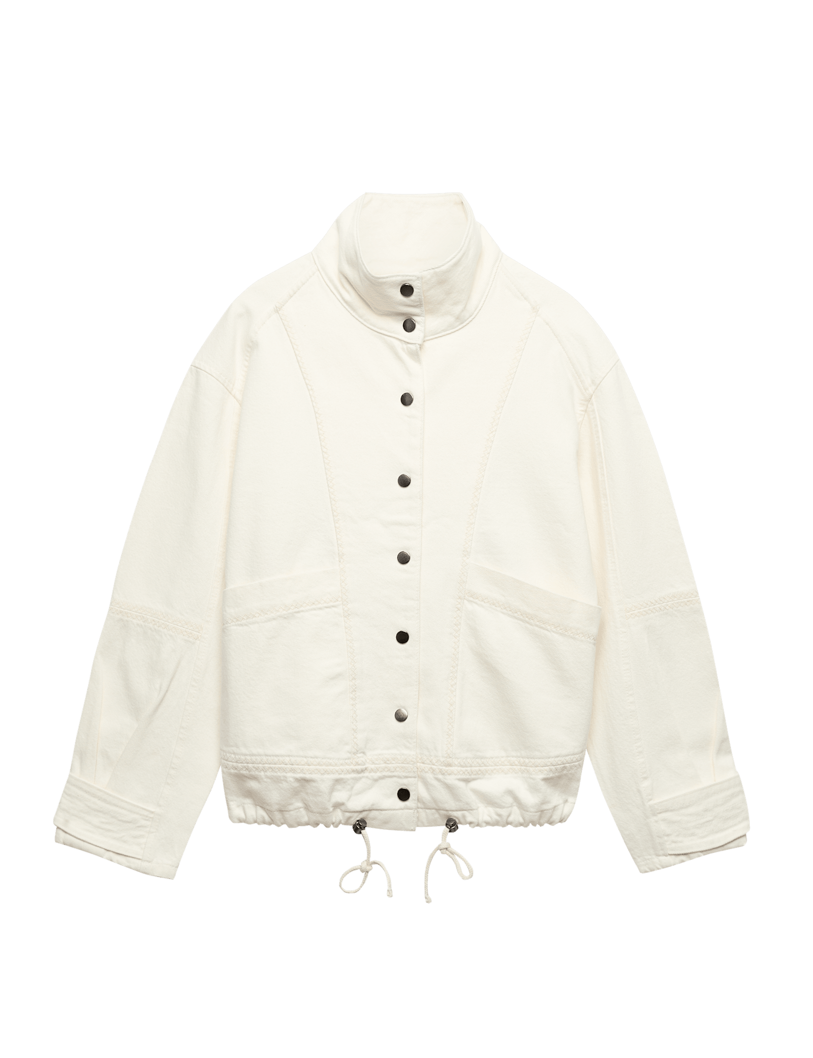 Denim Cross Stitch Casual Utility Jacket - image 5