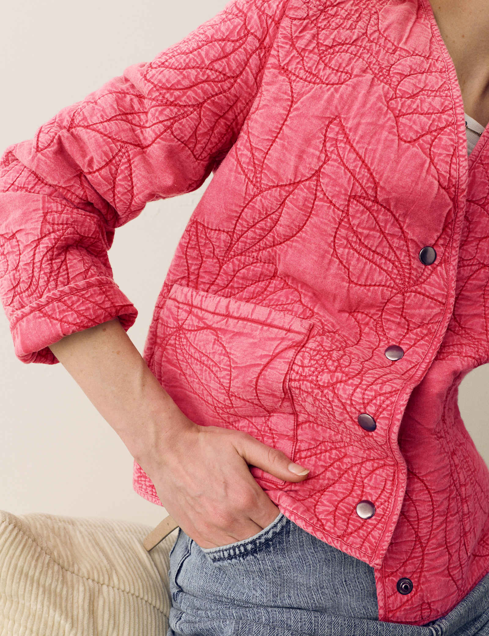Pure Cotton Floral Quilted Jacket - image 4