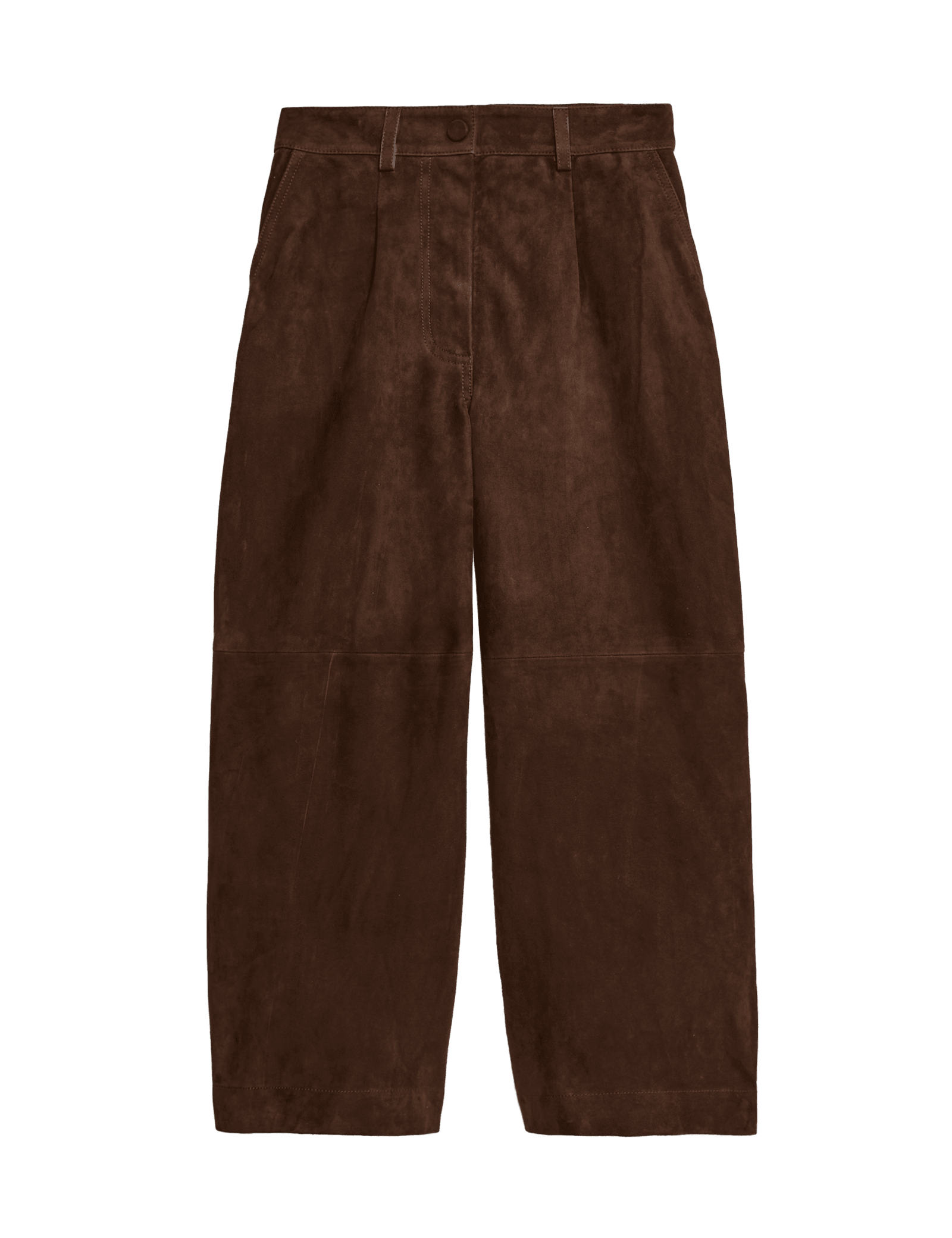 Suede Wide Leg Cropped Trousers - image 3