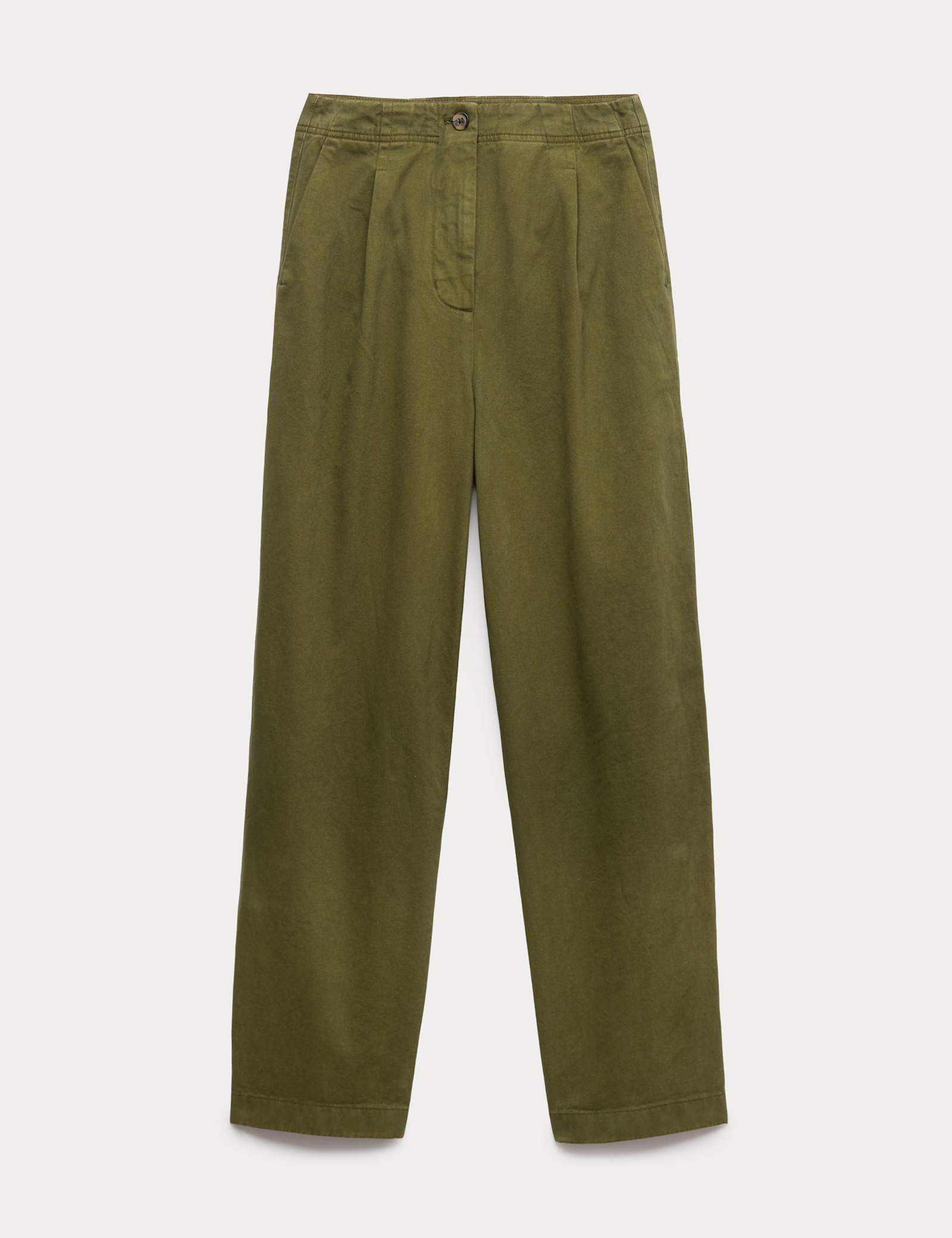 Cotton Pleat Front Barrel Leg Trousers - image 2