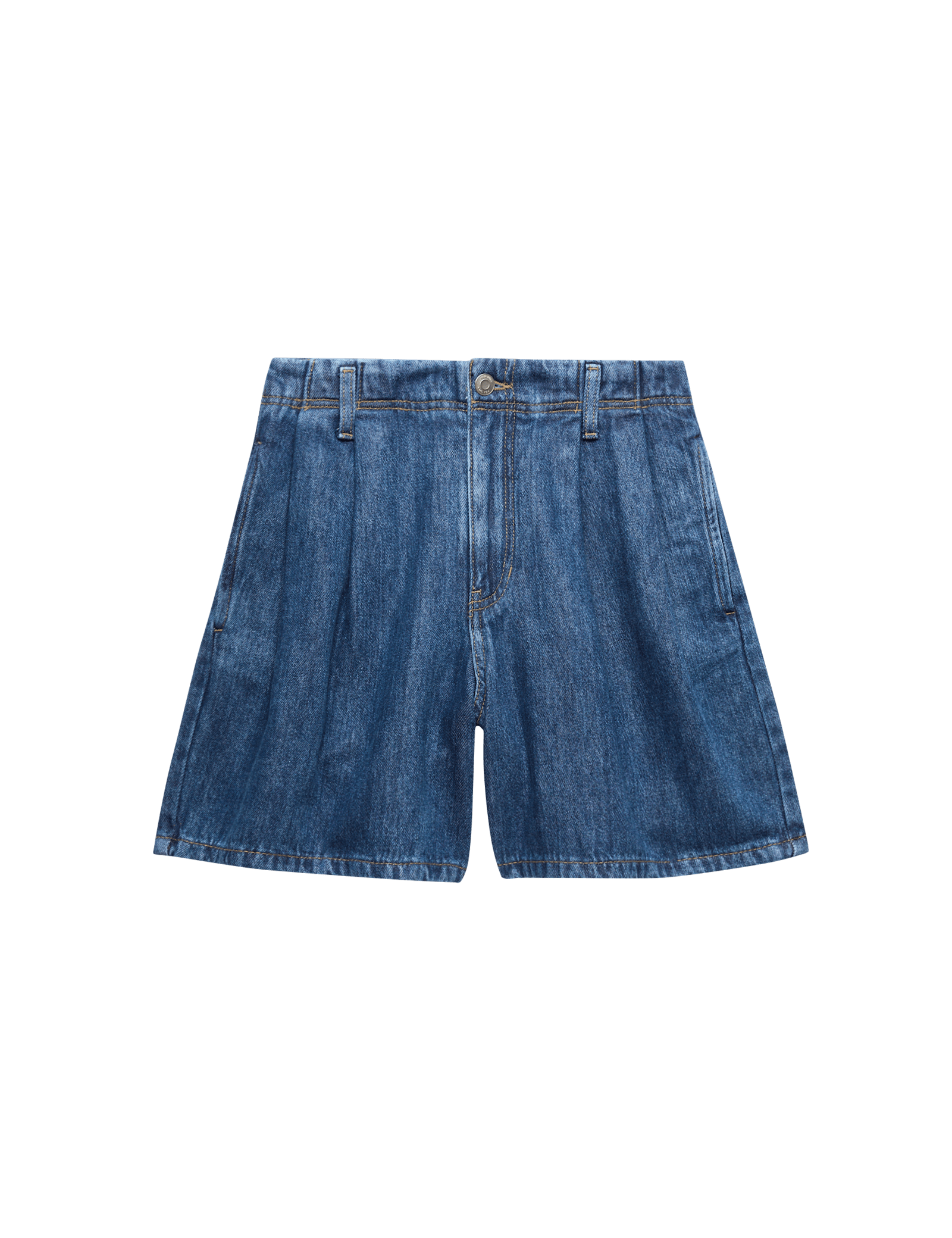 Pleat Front Denim Shorts - image 3