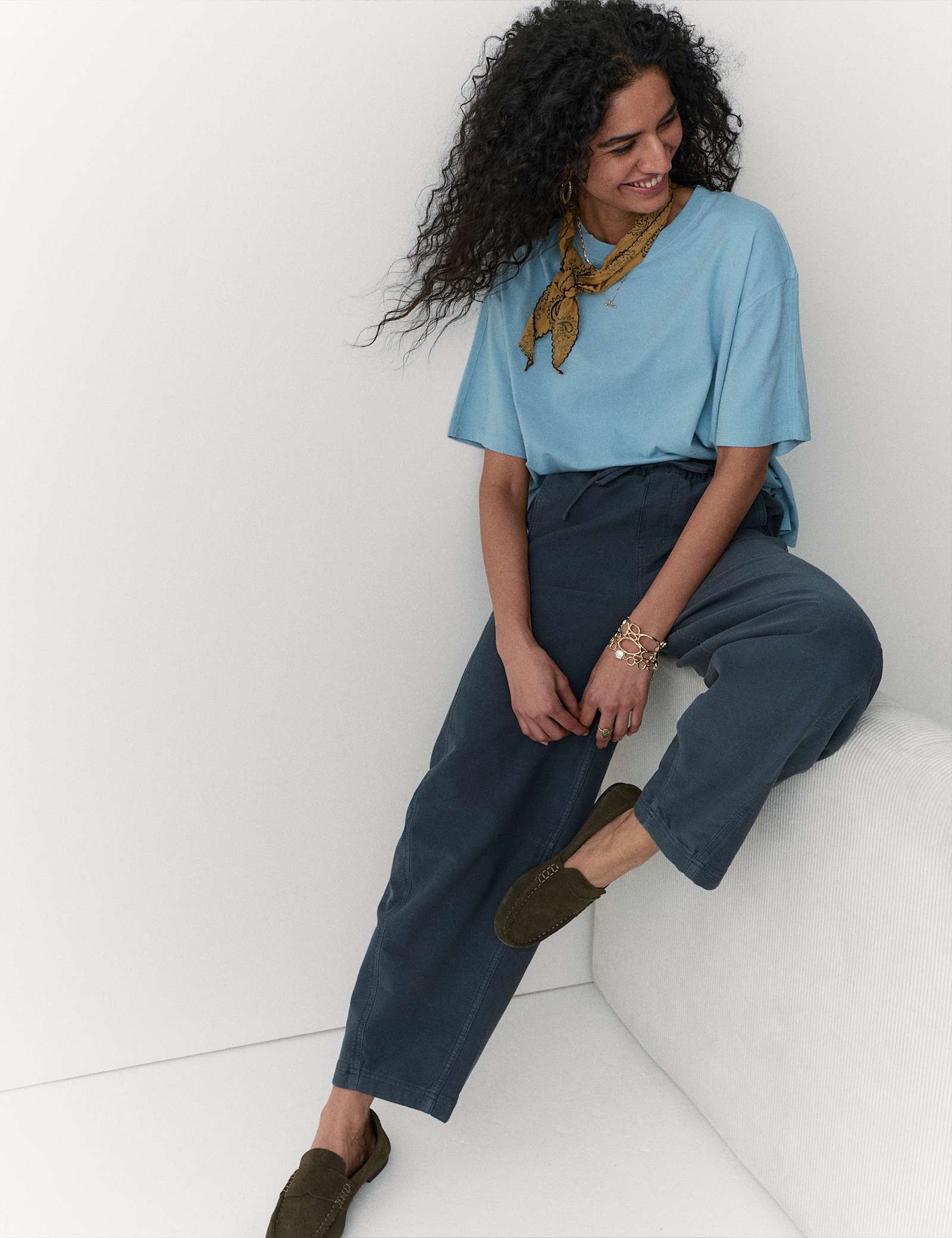 Cotton Rich Drawstring Barrel Leg Trousers - image 2