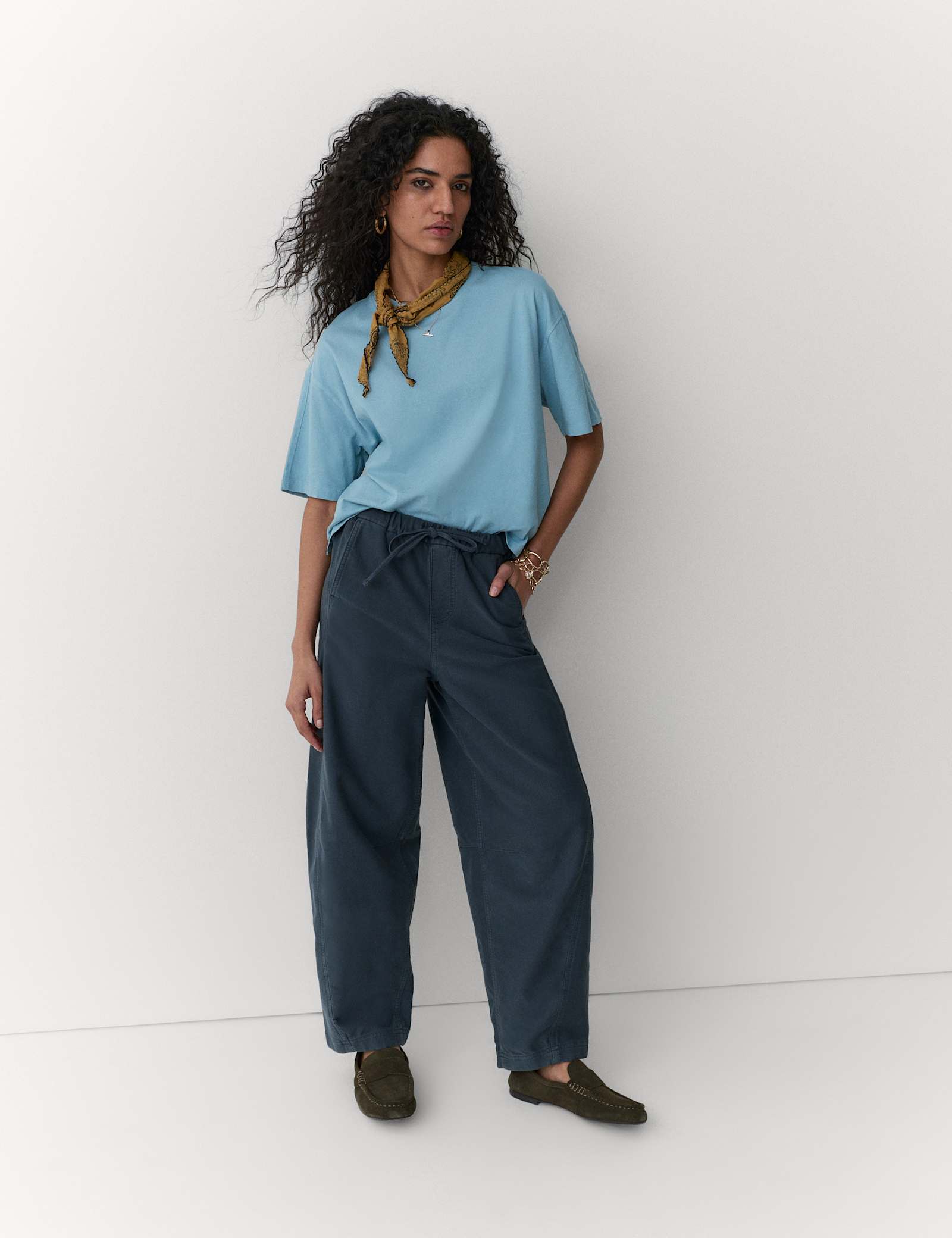Cotton Rich Drawstring Barrel Leg Trousers - image 4