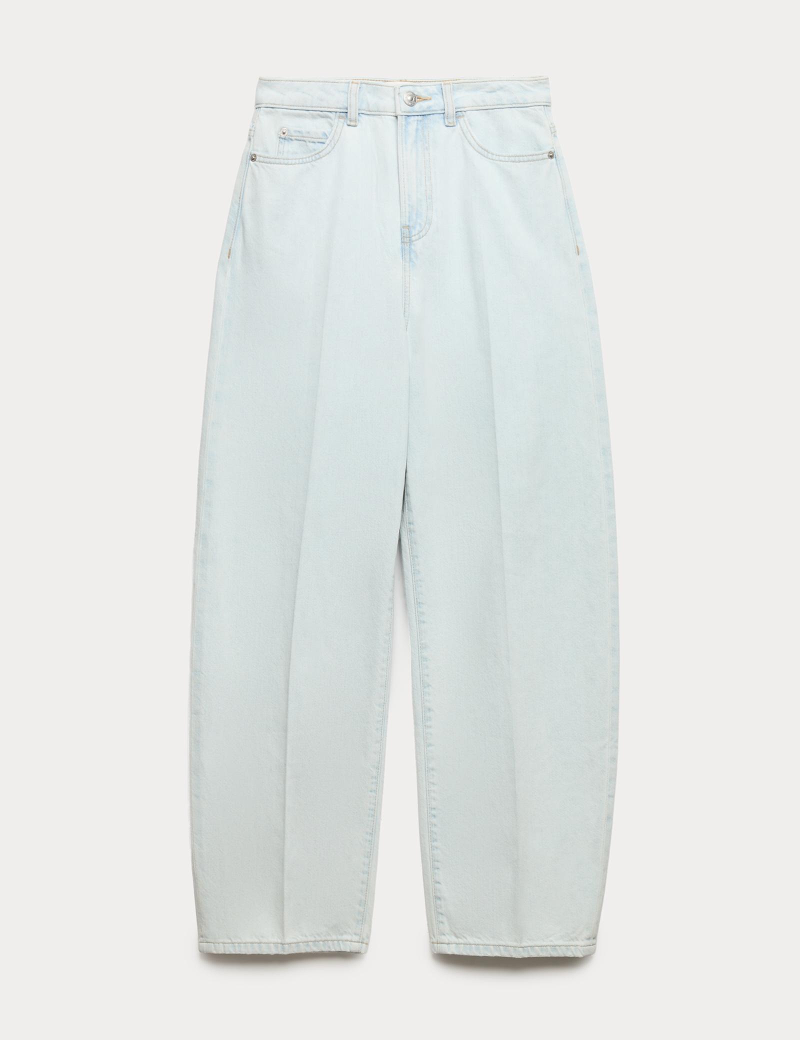 High Waisted Crease Front Barrel Jeans - image 4