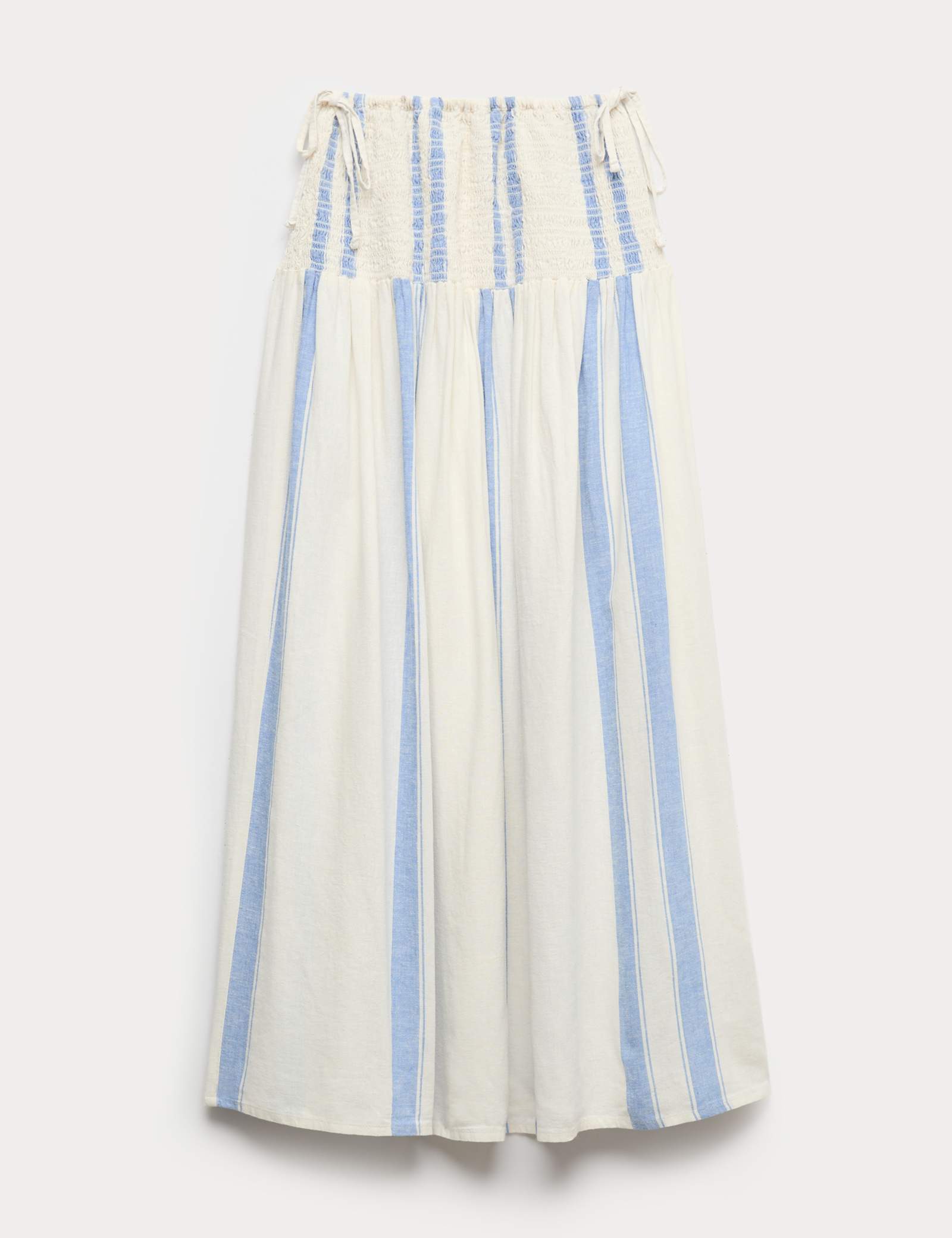 Linen Rich Shirred Tie Detail Maxi Skirt - image 5