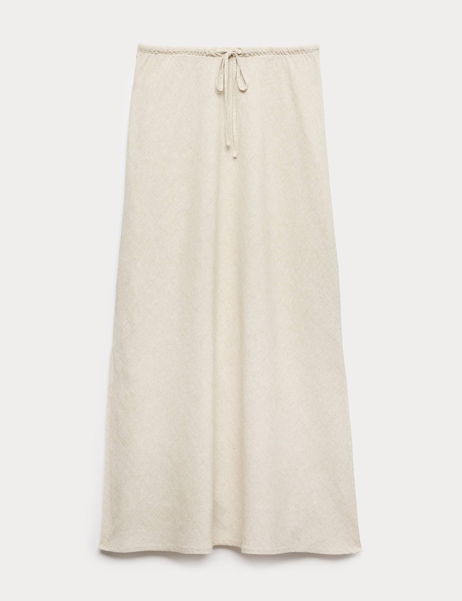 Linen Rich Maxi A-Line Skirt - image 1