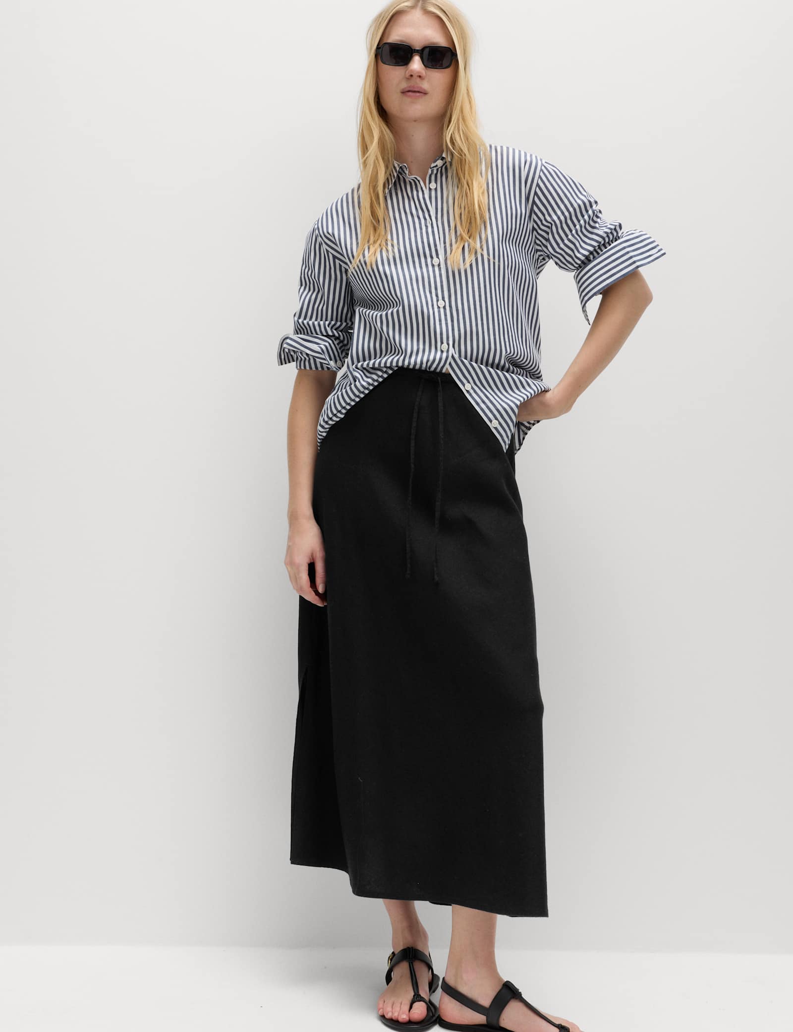 Linen Rich Maxi A-Line Skirt - image 4