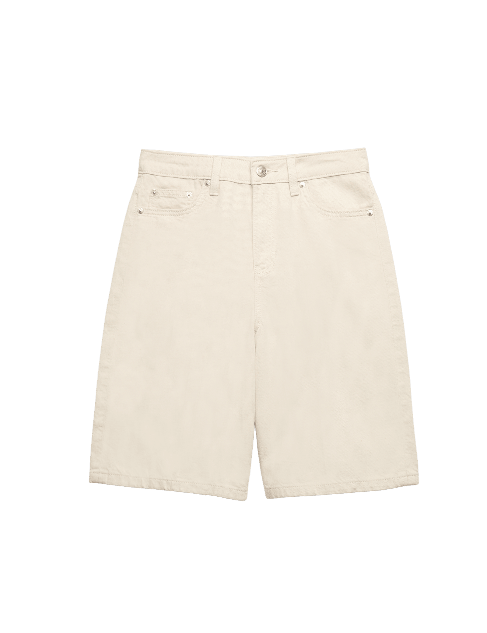 Denim High Waisted Jorts with Linen - image 5