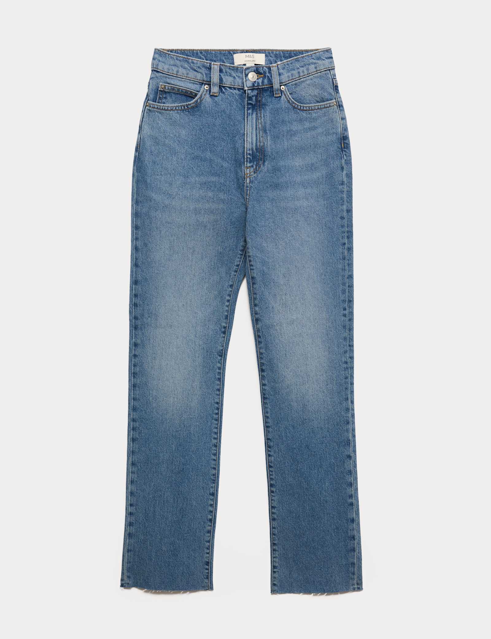 High Waisted Frayed Kickflare Jeans - image 1