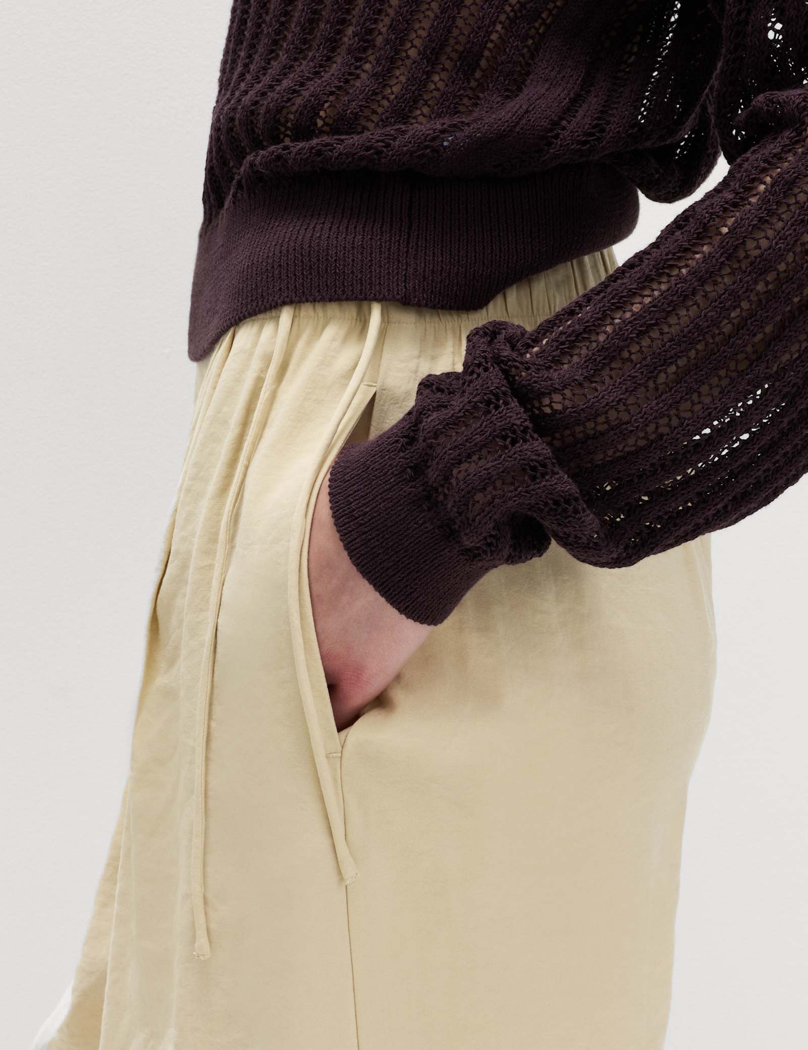 Pleated Tie Side Wide Leg Trousers - image 5