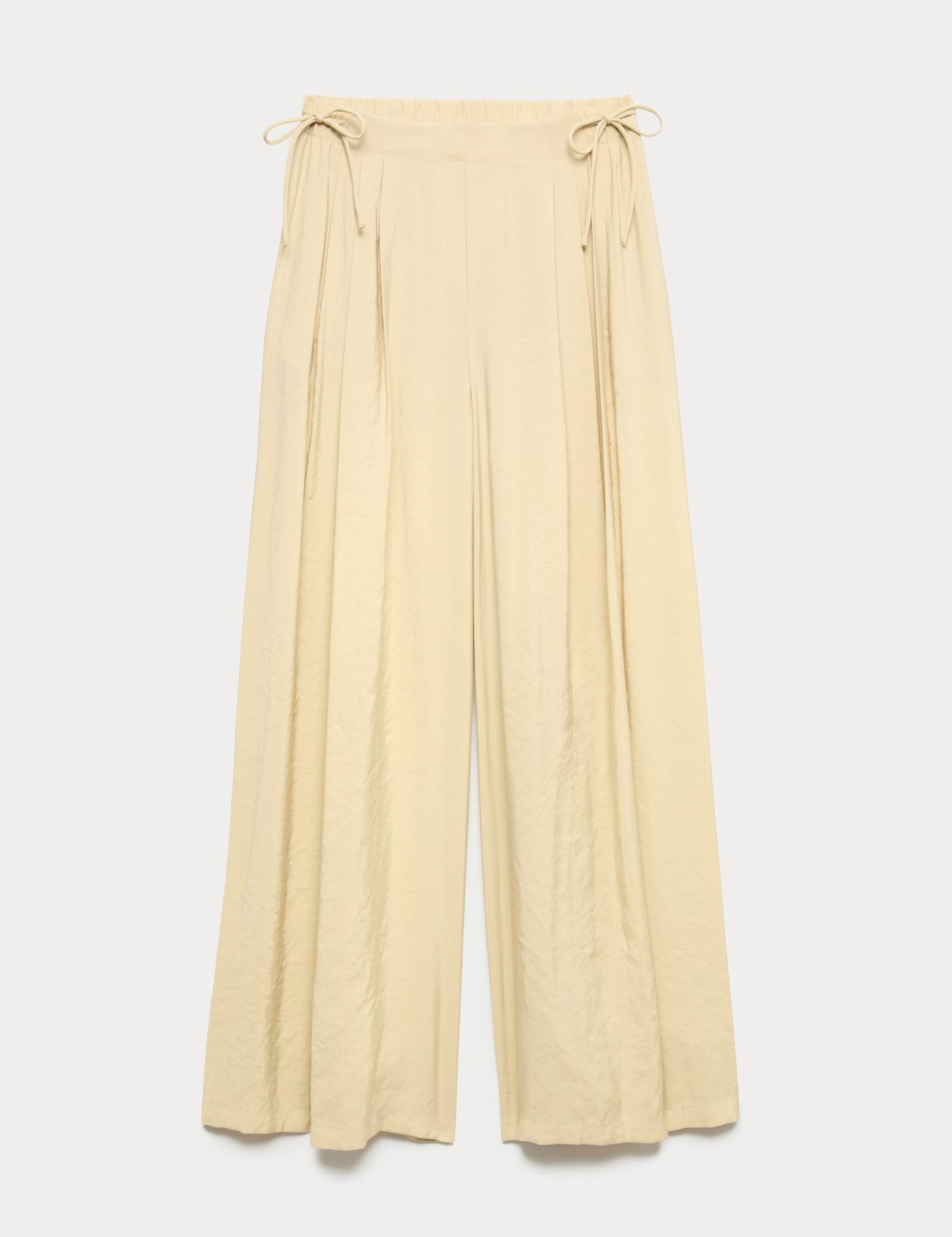 Pleated Tie Side Wide Leg Trousers - image 1