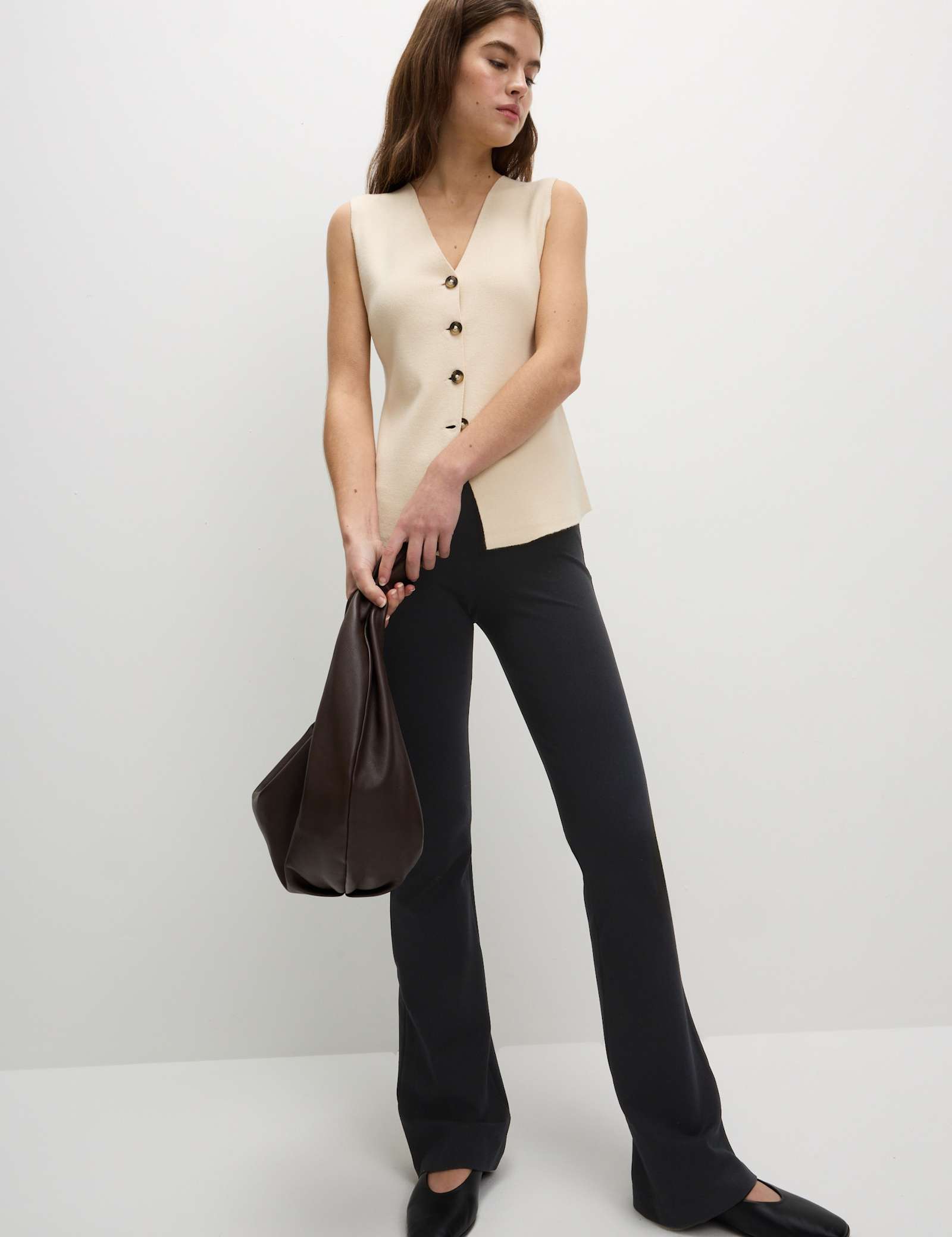 Jersey Elasticated Waist Flared Trousers - image 4