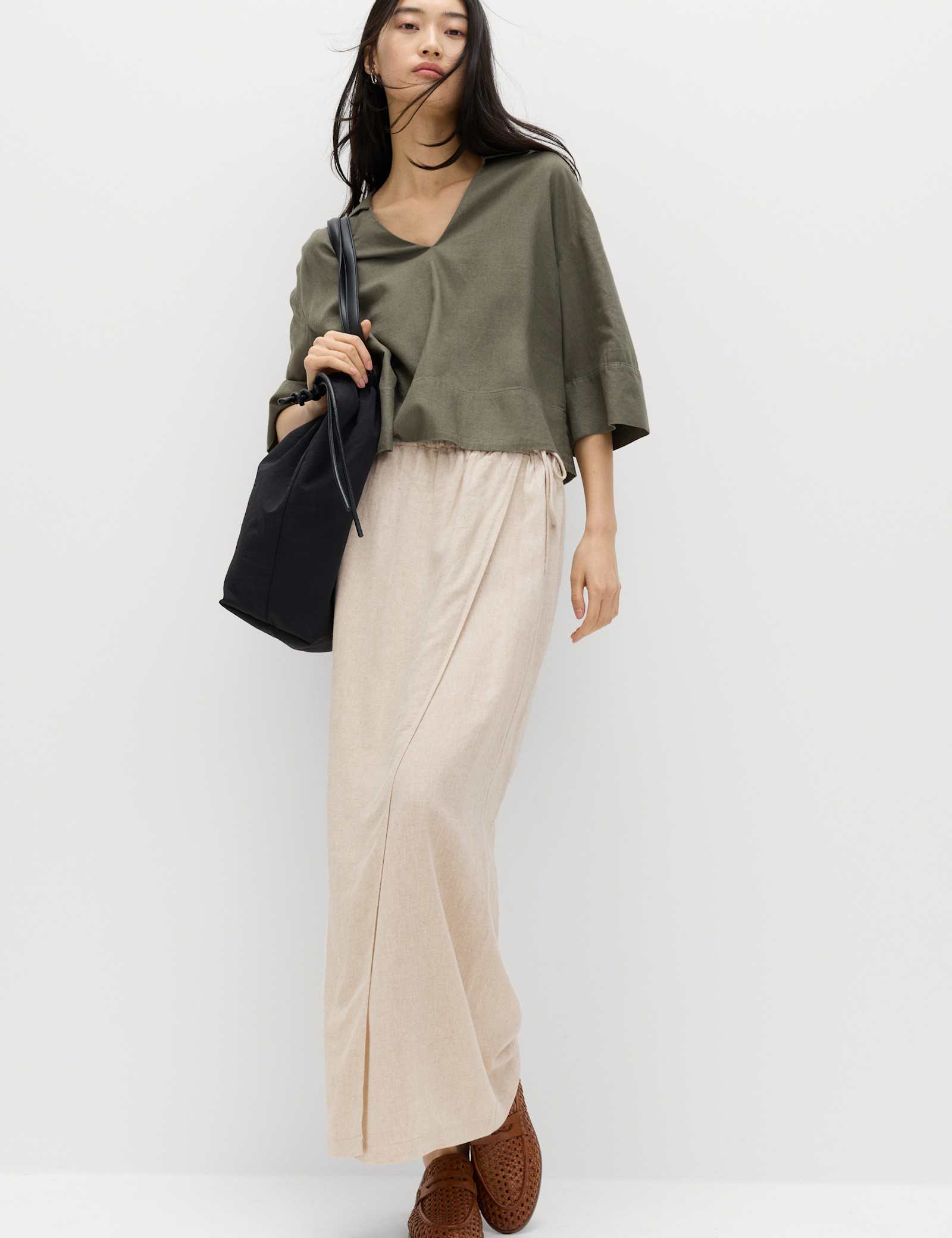 Linen Rich Maxi Wrap Skirt - image 3