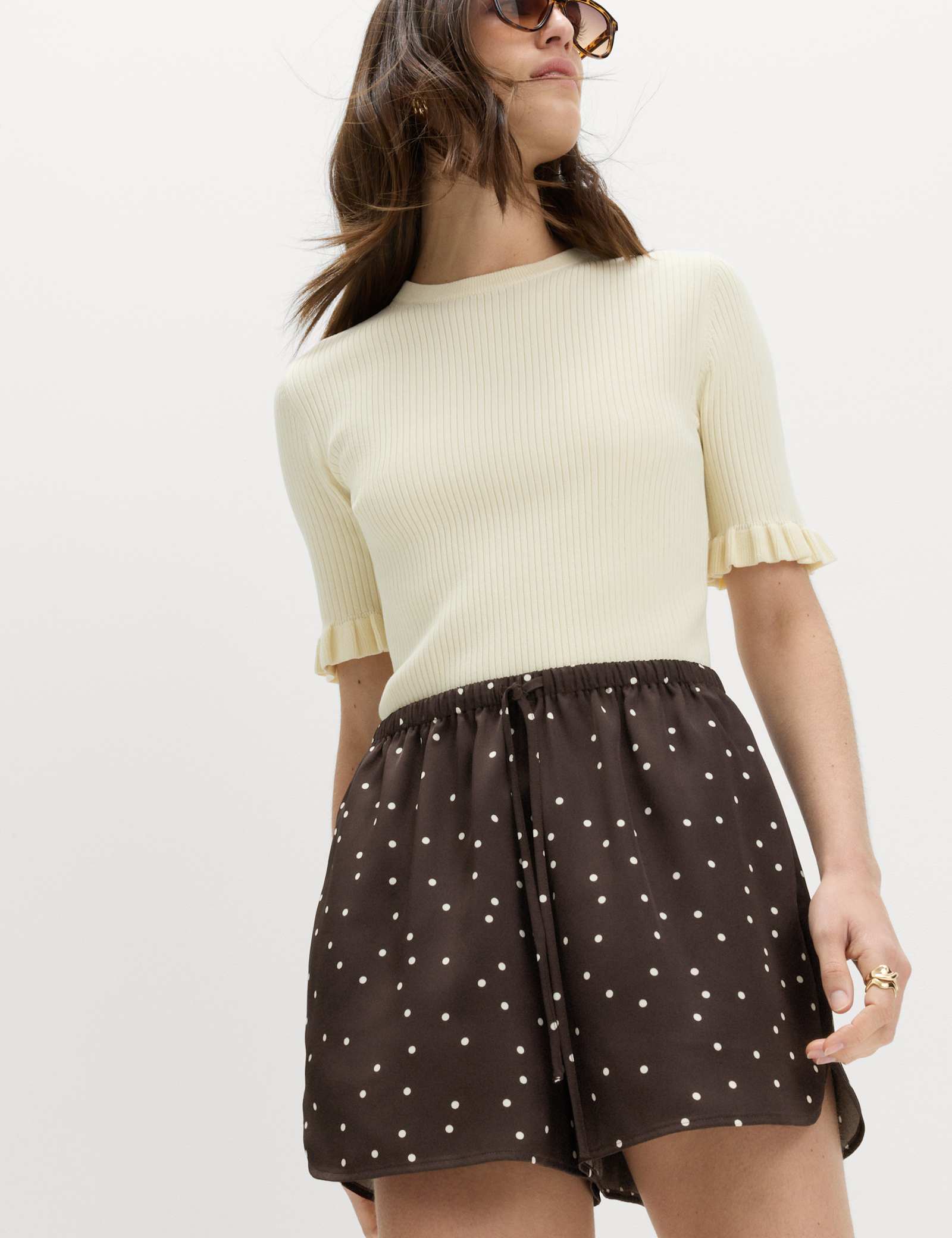 Satin Polka Dot Printed Shorts - image 2