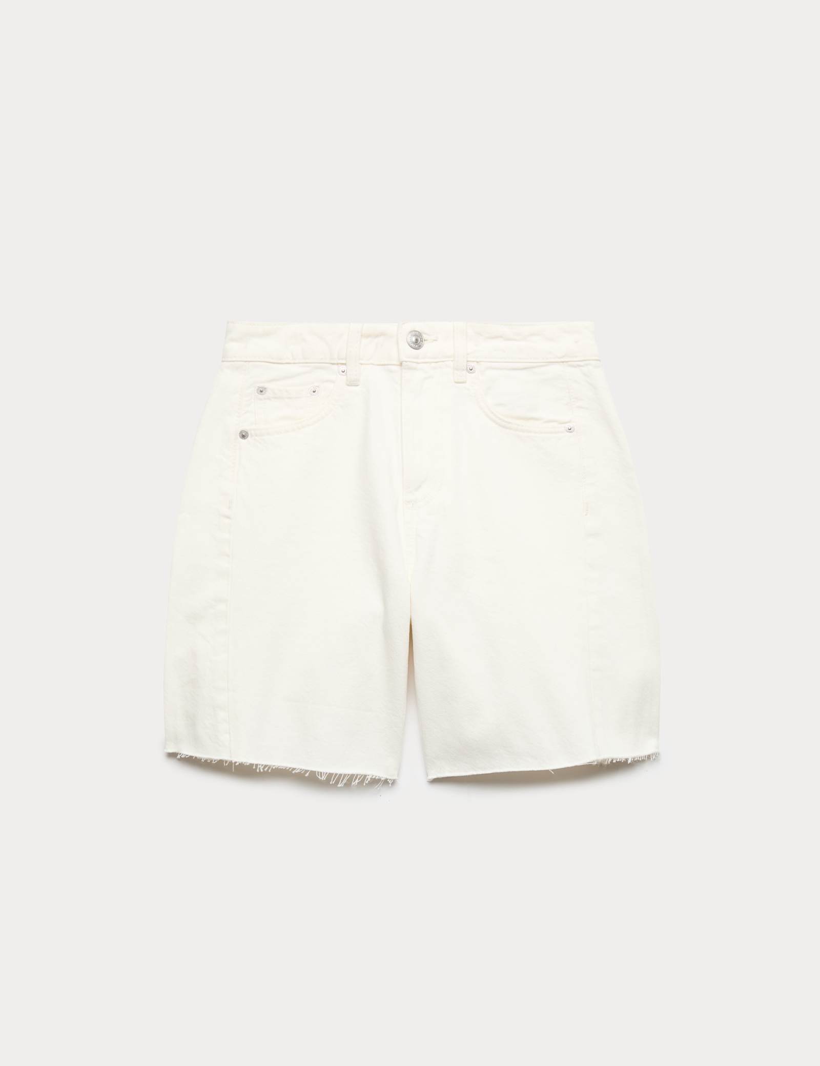 Denim Barrel Raw Hem Mid Rise Shorts - image 2