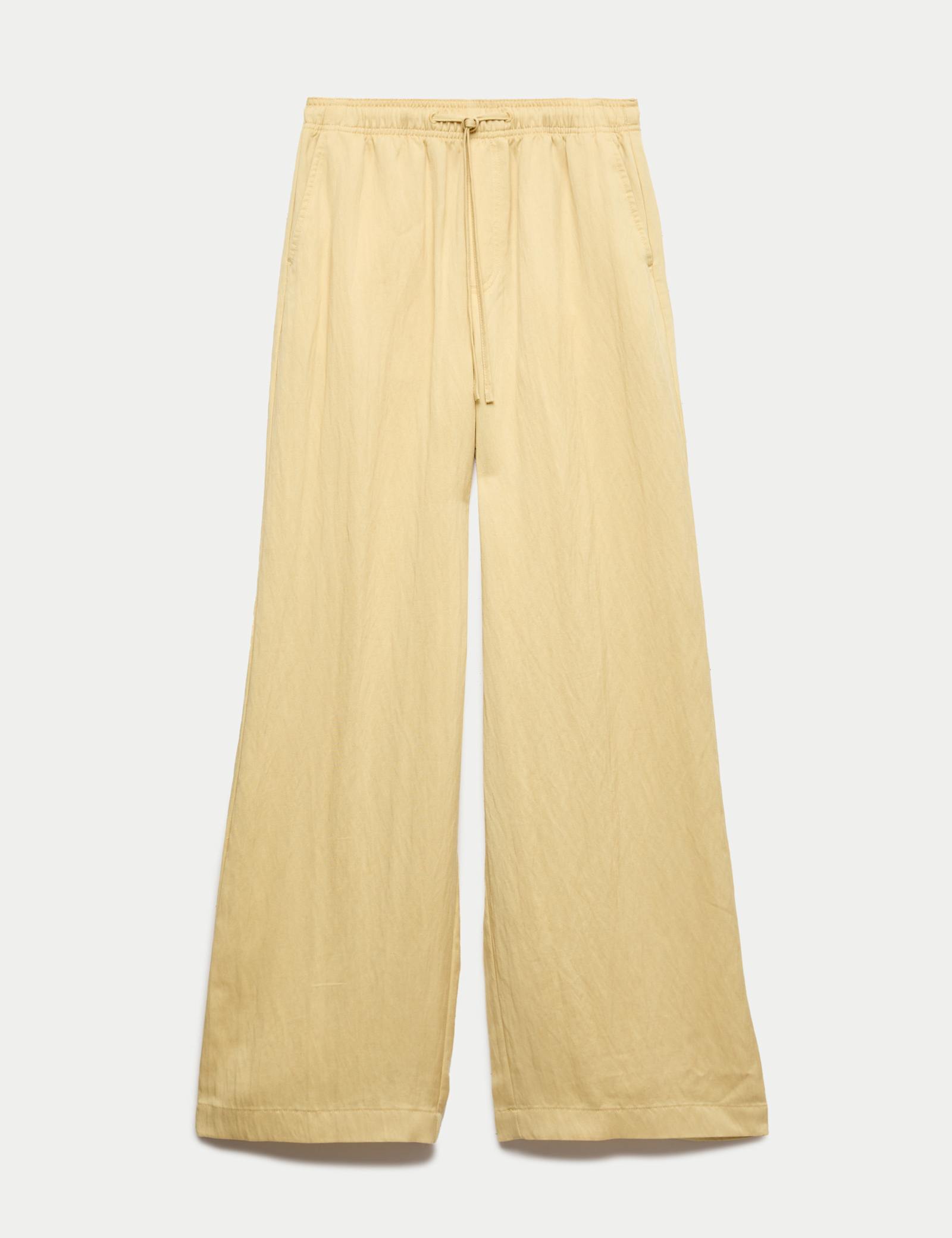 Lyocell Rich Drawstring Wide Leg Trousers - image 4