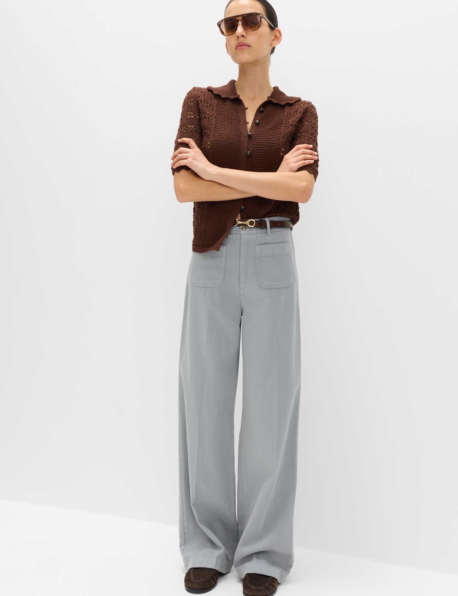 Patch Pocket Straight Leg Trousers - image 3