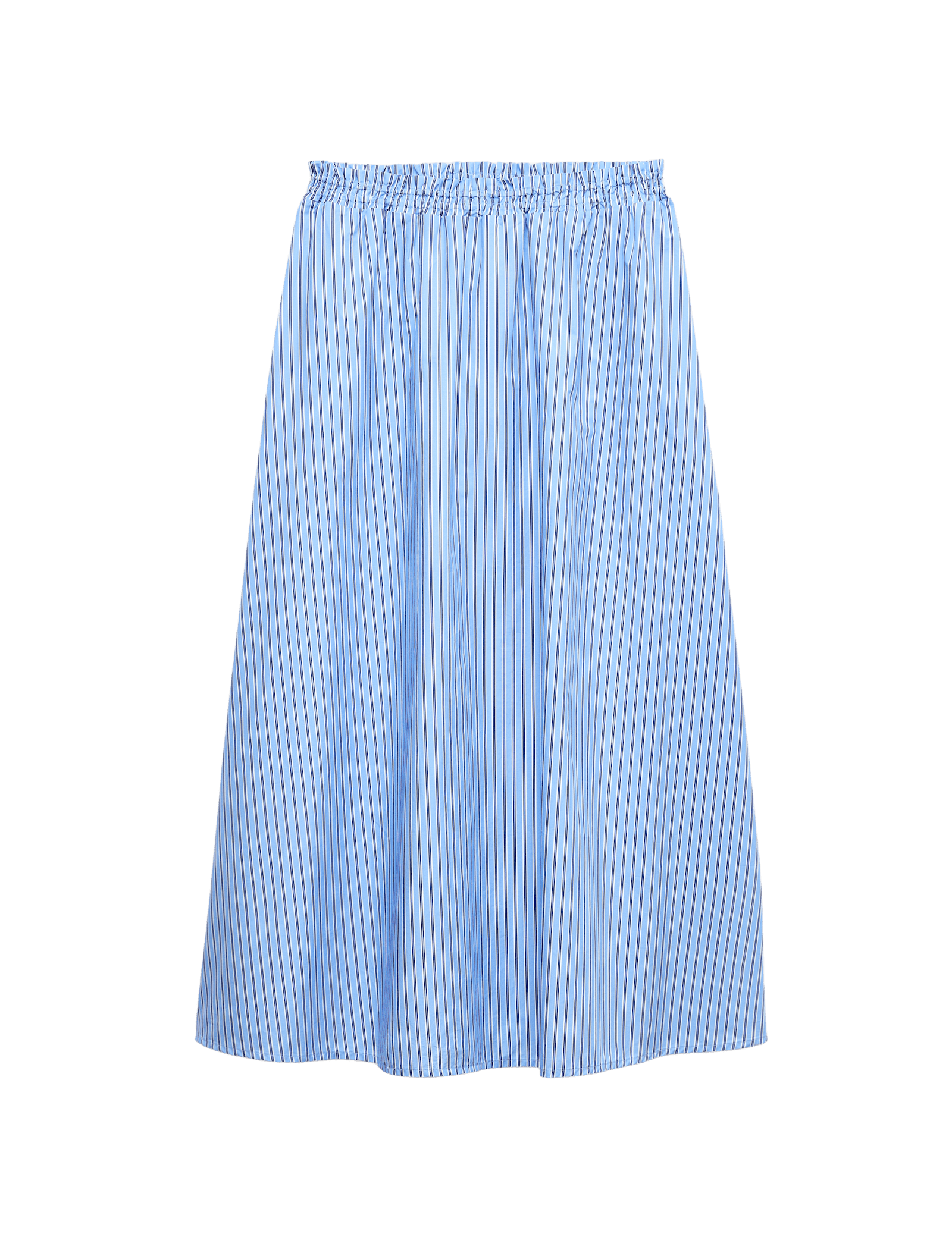 Pure Cotton Poplin Striped Pleated Midi Skirt - image 3