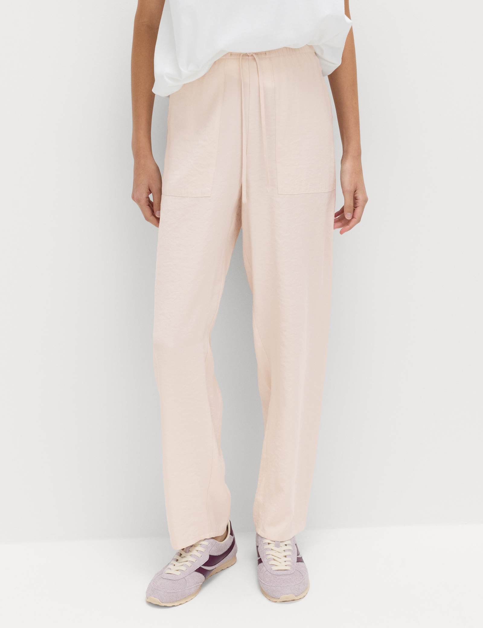 Pull On Elasticated Waist Straight Leg Trousers - image 5