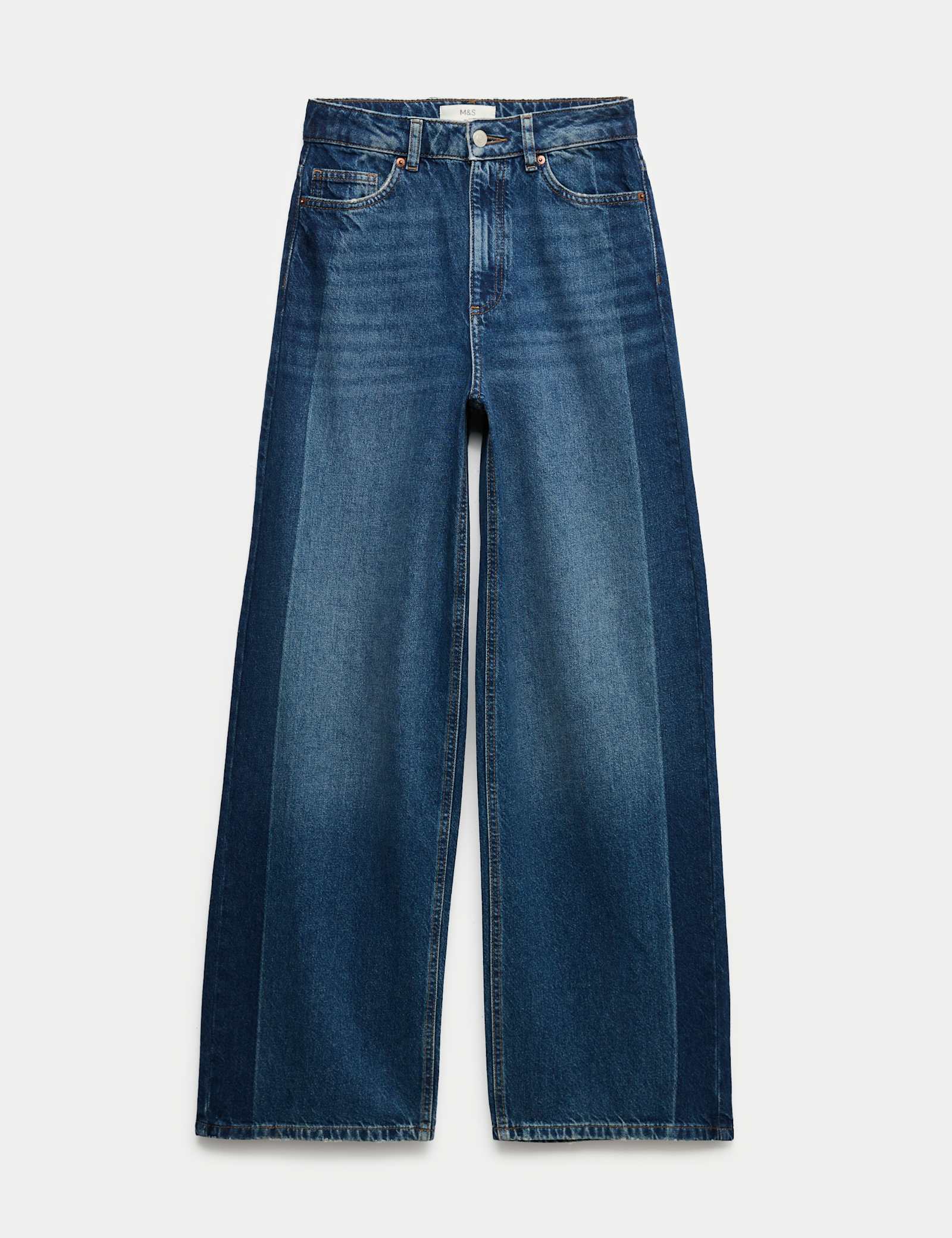 High Waisted Two Tone Wide Leg Jeans - image 1