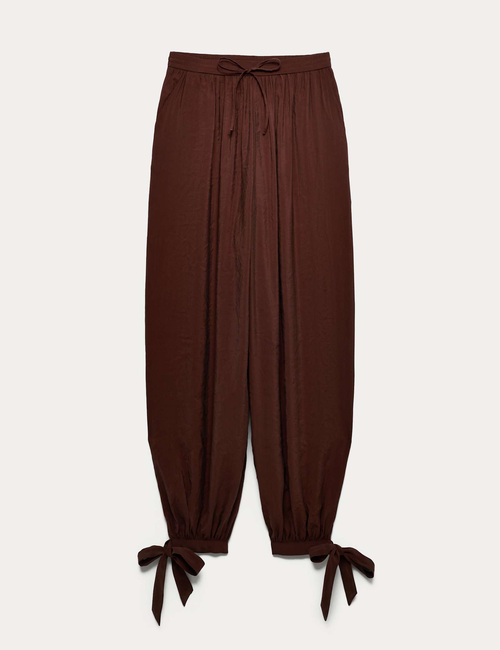 Tie Hem Drawstring Balloon Trousers - image 1