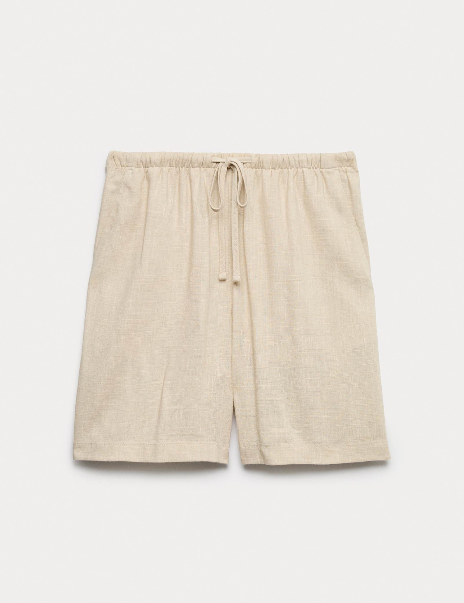 Pull On High Waisted Shorts with Linen - image 1