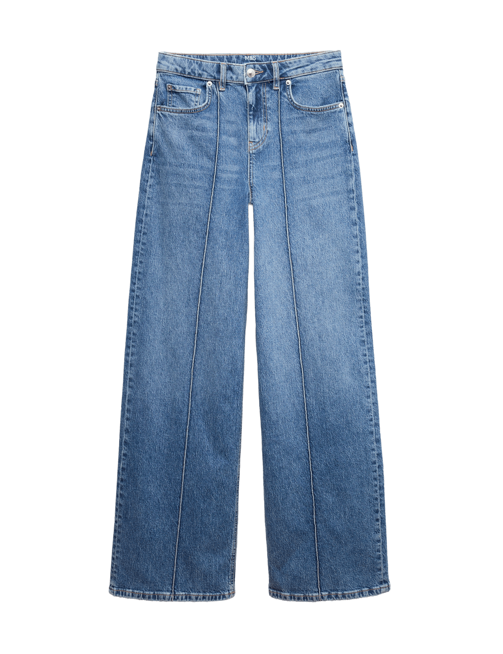 High Waisted Pintuck Wide Leg Jeans - image 3