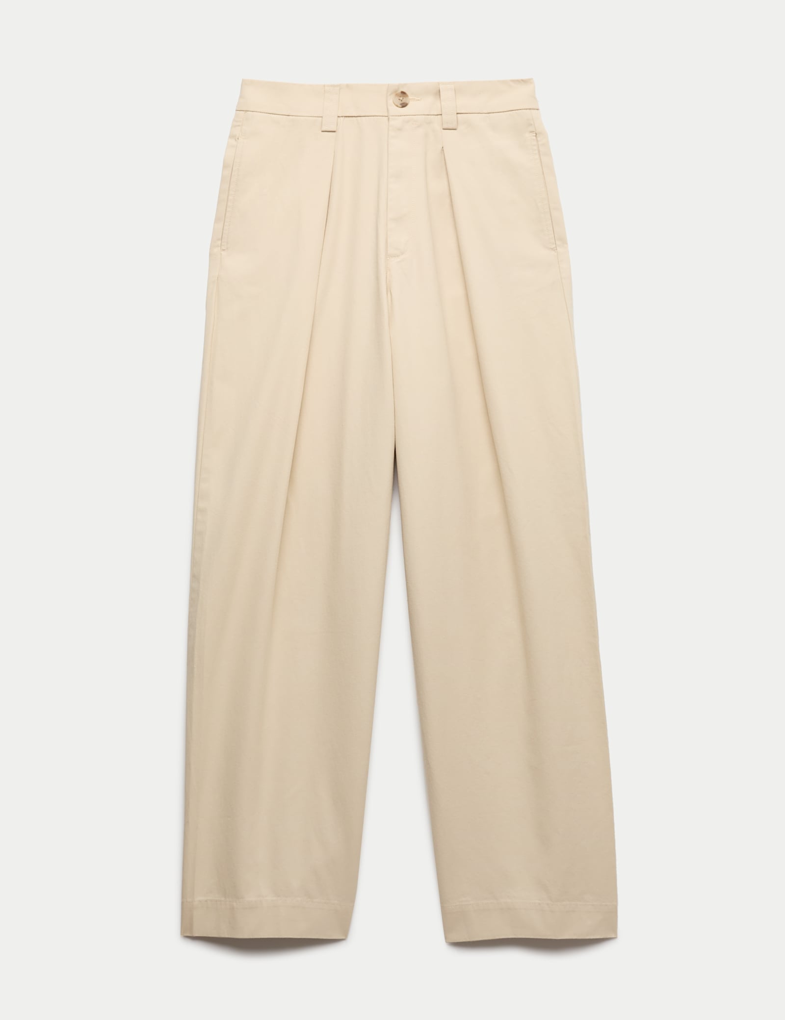 Pure Cotton Pleat Front Barrel Leg Chinos - image 1