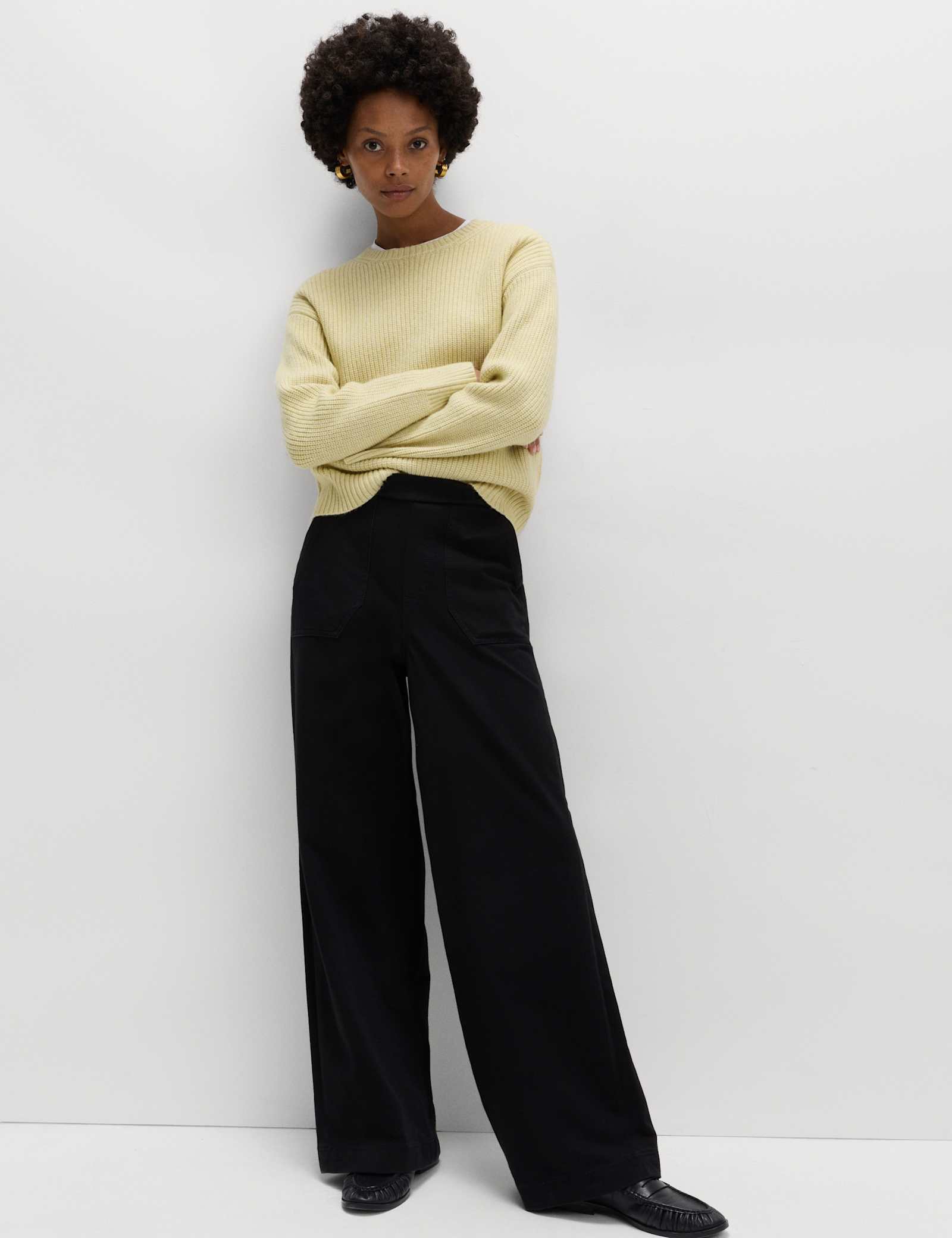 Denim Elasticated Waist Wide Leg Trousers - image 2