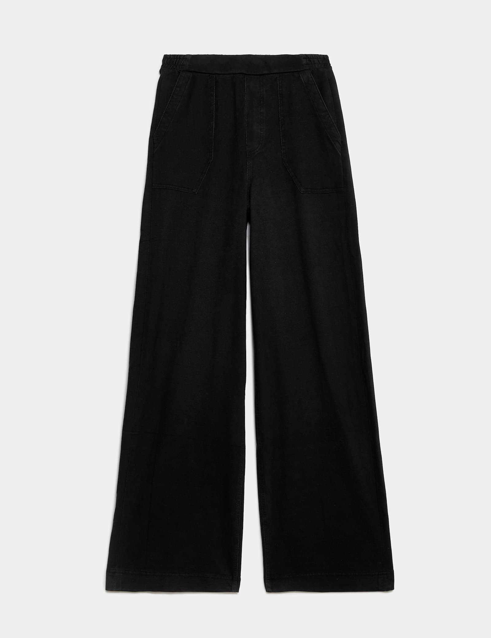 Denim Elasticated Waist Wide Leg Trousers - image 1