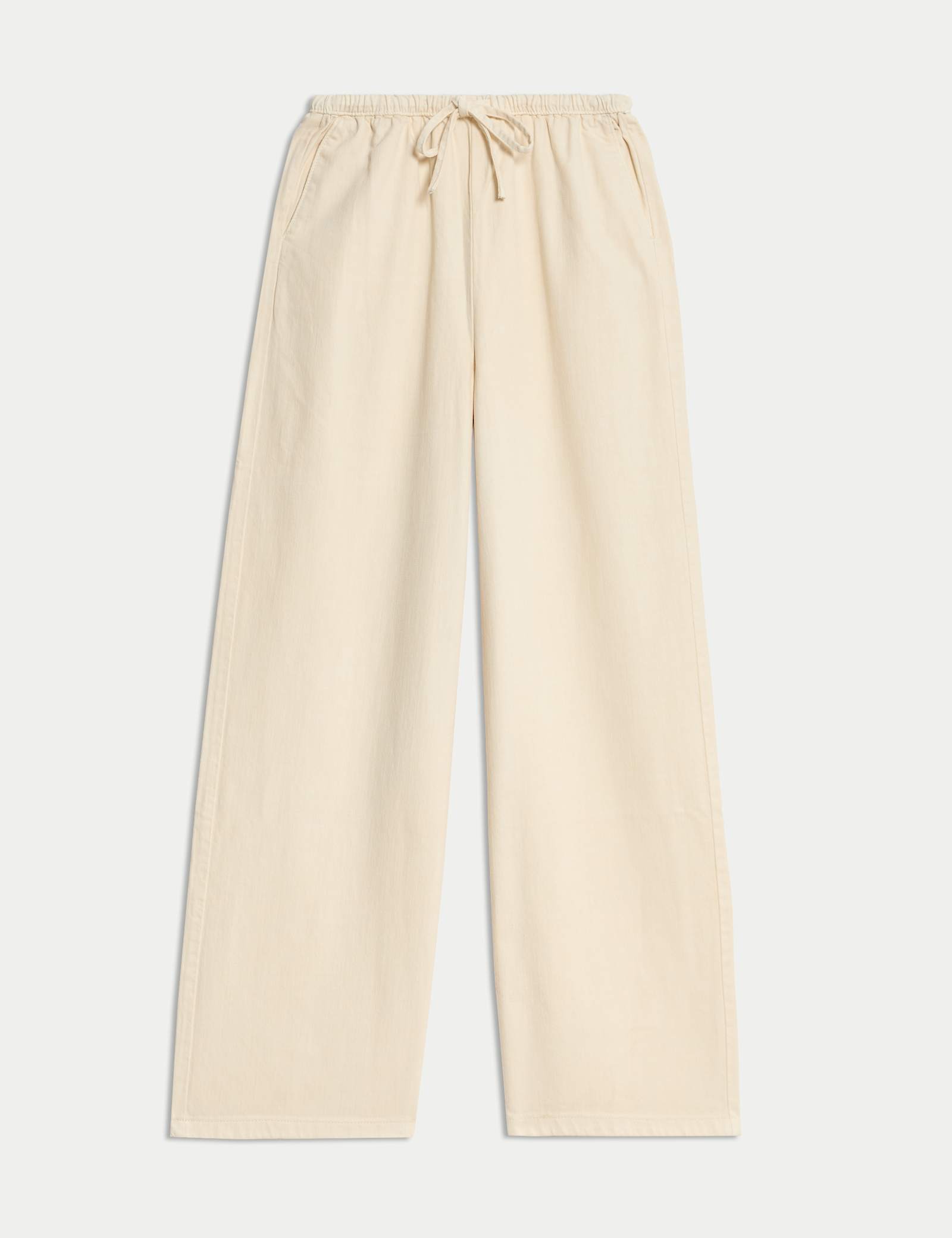 Denim Drawstring Wide-Leg Trousers - image 2