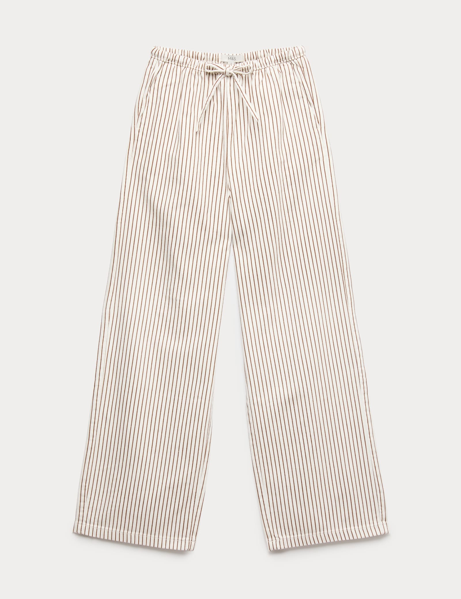 Denim Drawstring Wide-Leg Trousers - image 1