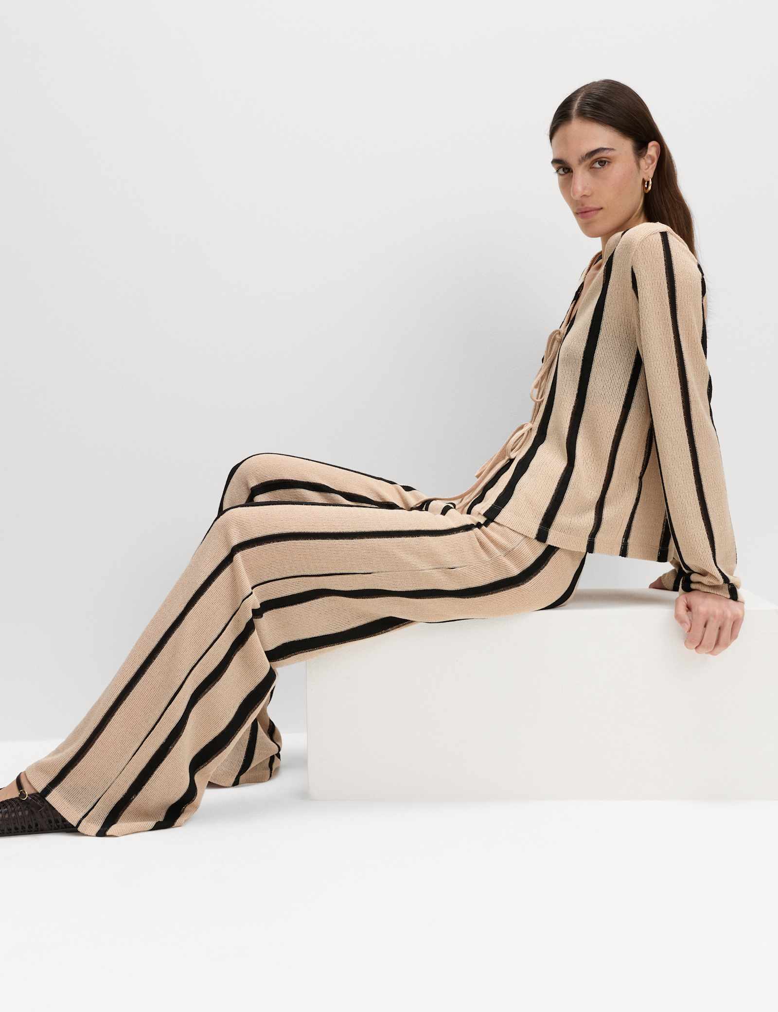 Striped Wide Leg Trousers - image 4