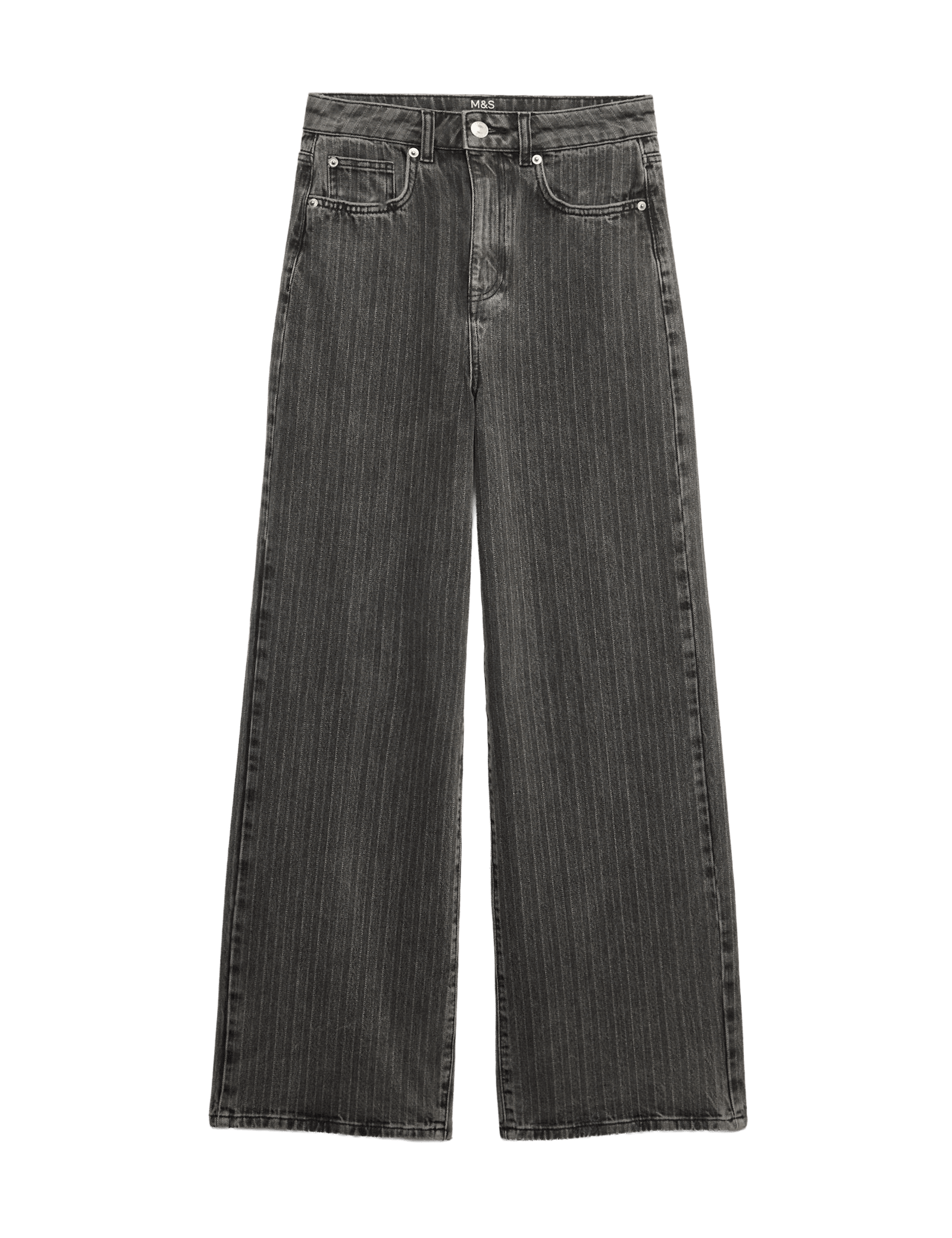 High Waisted Pinstripe Wide Leg Jeans - image 2