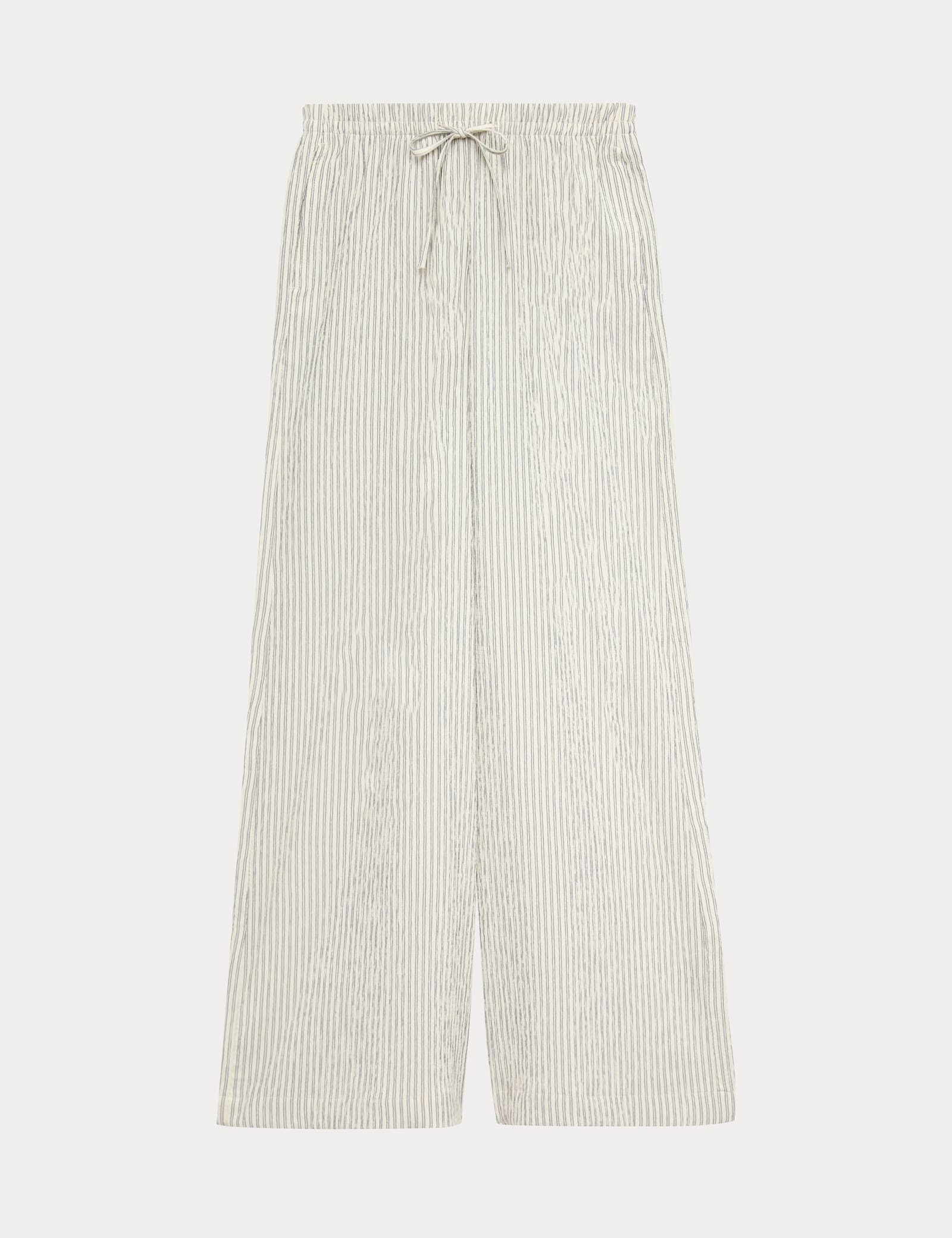 Seersucker Pull On Wide Leg Trousers - image 2