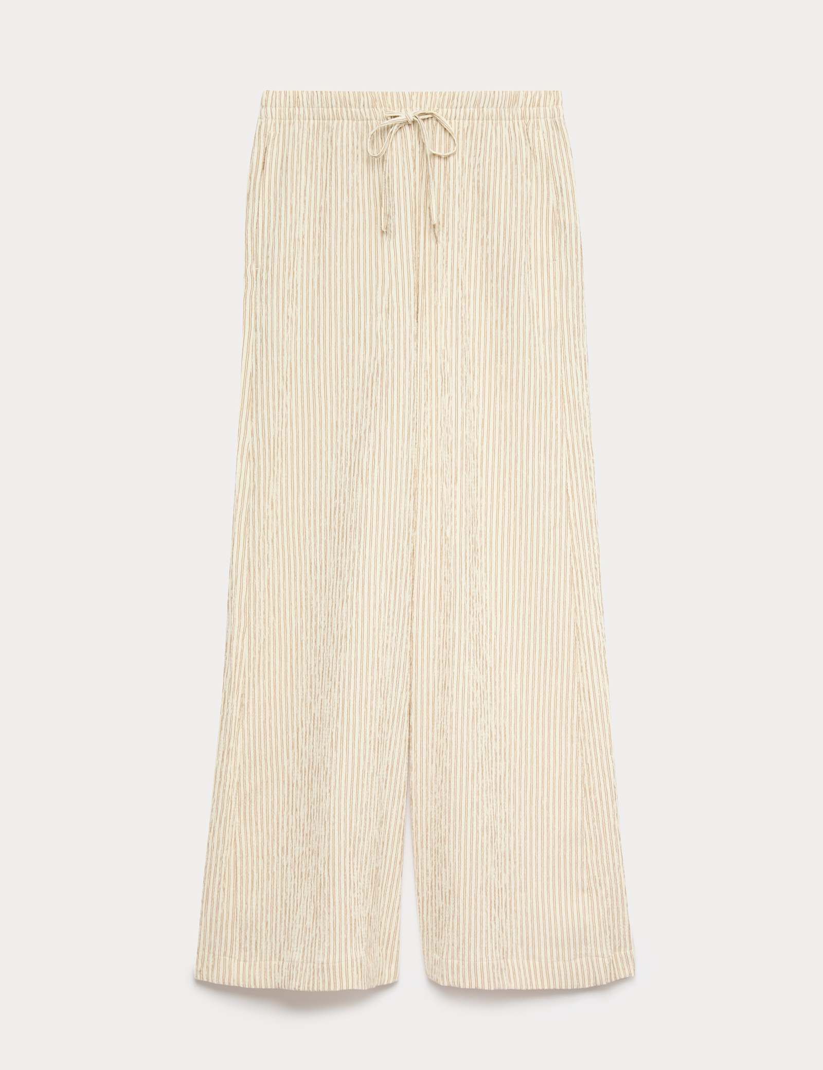 Seersucker Pull On Wide Leg Trousers - image 1