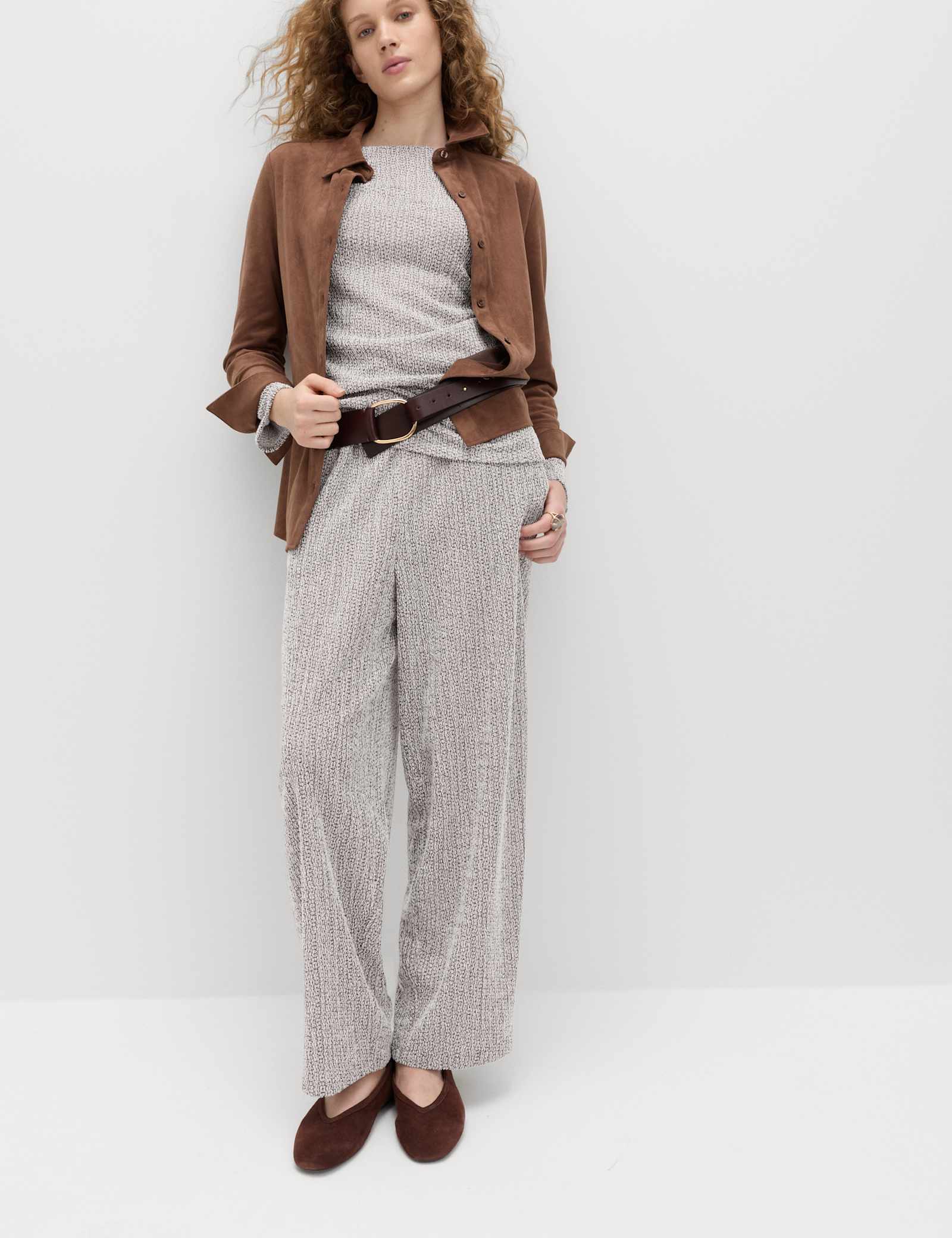 Jersey Textured Carrot Leg Ankle Grazer Trousers - image 5