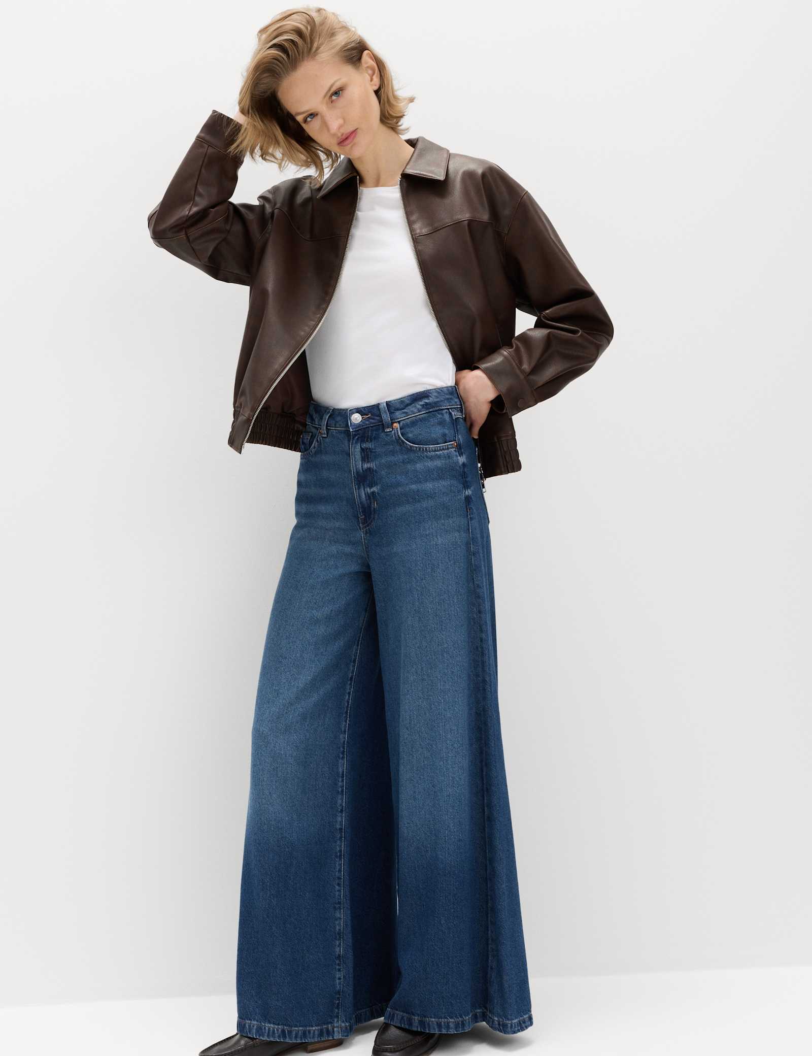 Lyocell Blend Wide Palazzo Leg Jeans - image 5