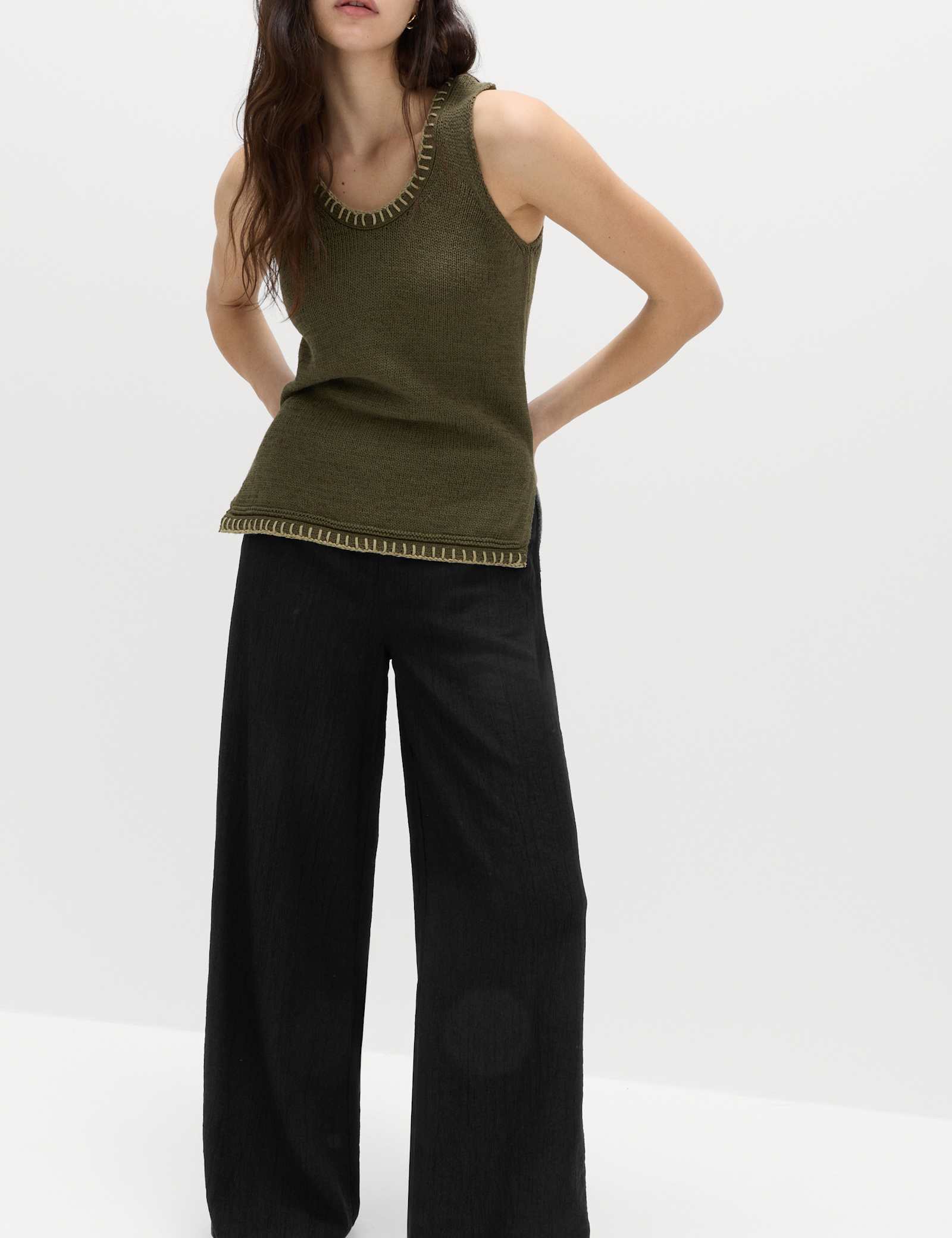 Crinkle Elasticated Waist Wide Leg Trousers - image 4