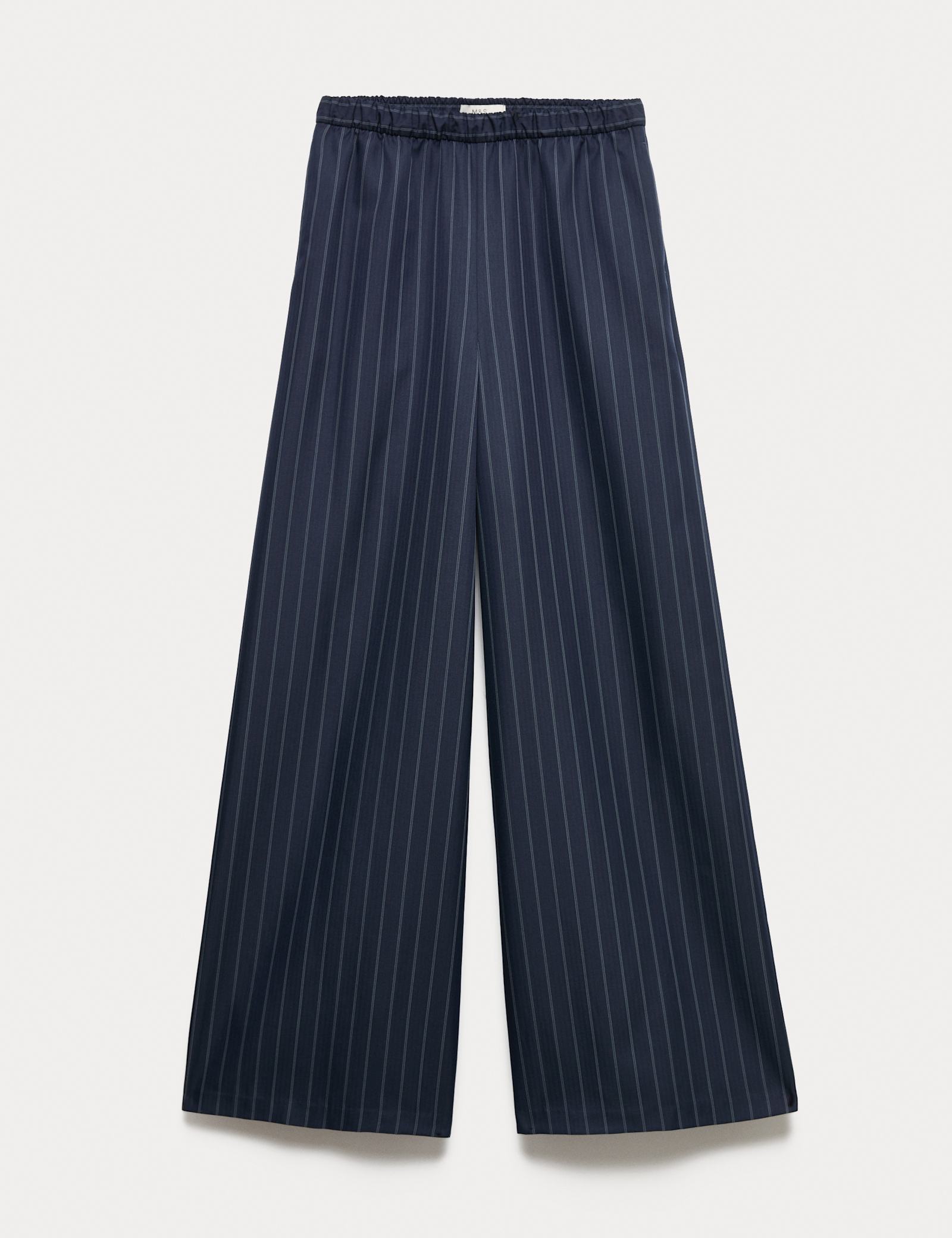 Pinstripe Elasticated Waist Wide Leg Trousers - image 1