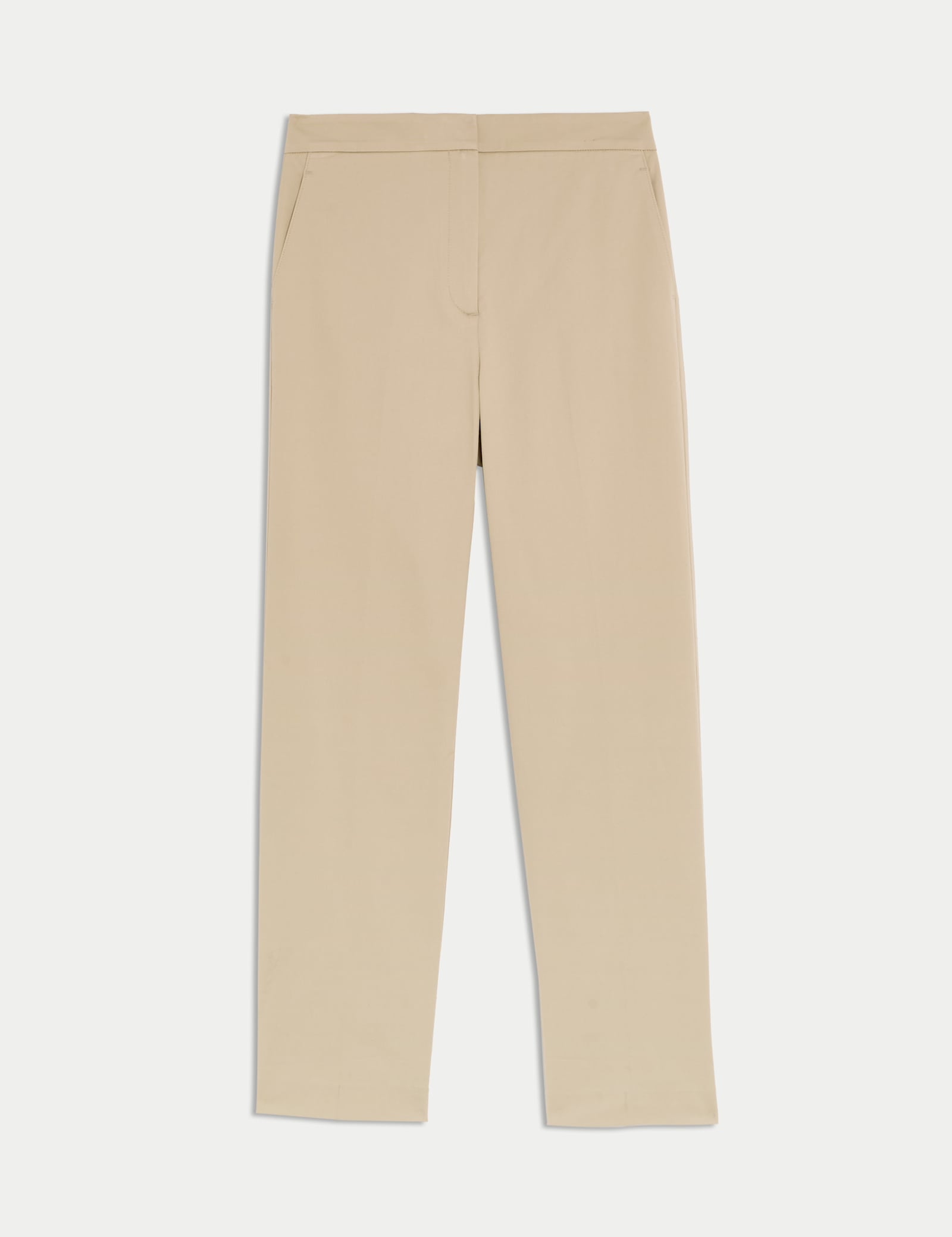 Cotton Rich Straight Leg Ankle Grazer Trousers - image 1